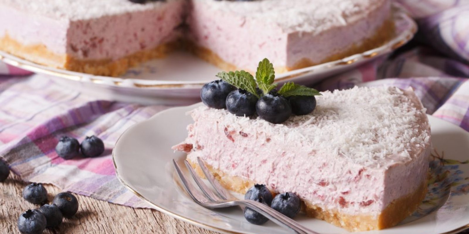 American Cheesecake mit Heidelbeeren