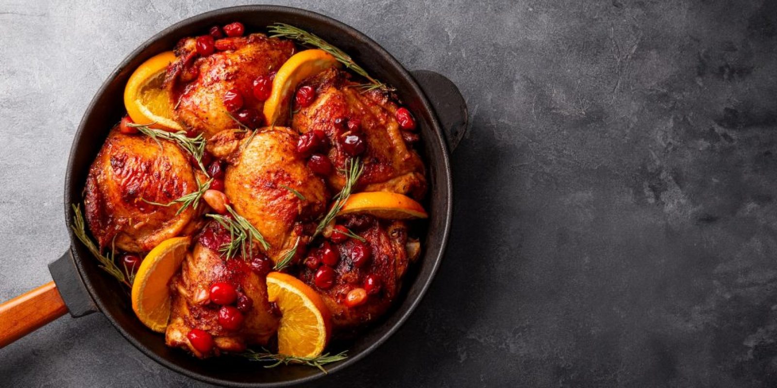 Hähnchen mit Preiselbeeren und Orangen