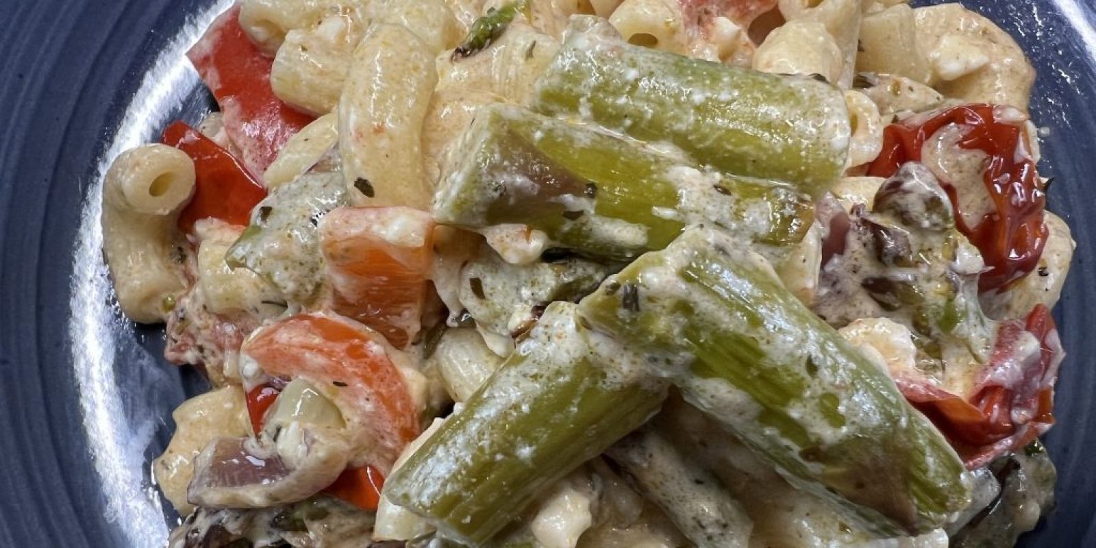 Feta Pasta mit grünem Spargel