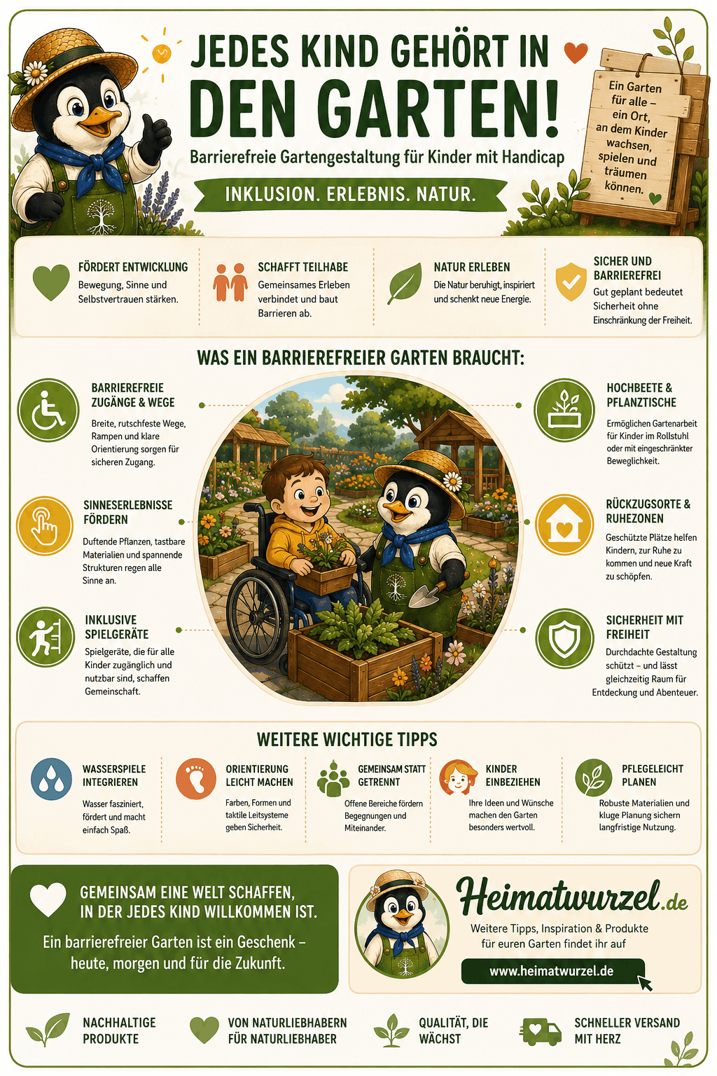 Kinder mit Handicap Barrierefreie Gartengestaltung Infografik Kinder mit Handicap Barrierefreie Gartengestaltung Infografik