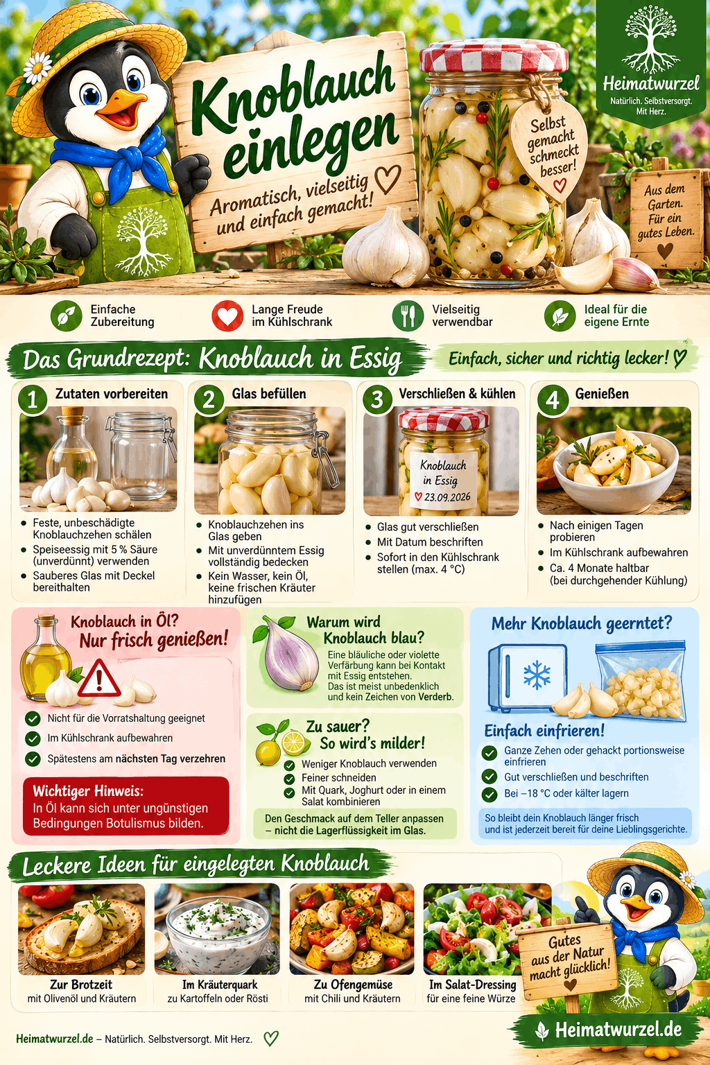 Knoblauch einlegen Infografik Knoblauch einlegen Infografik