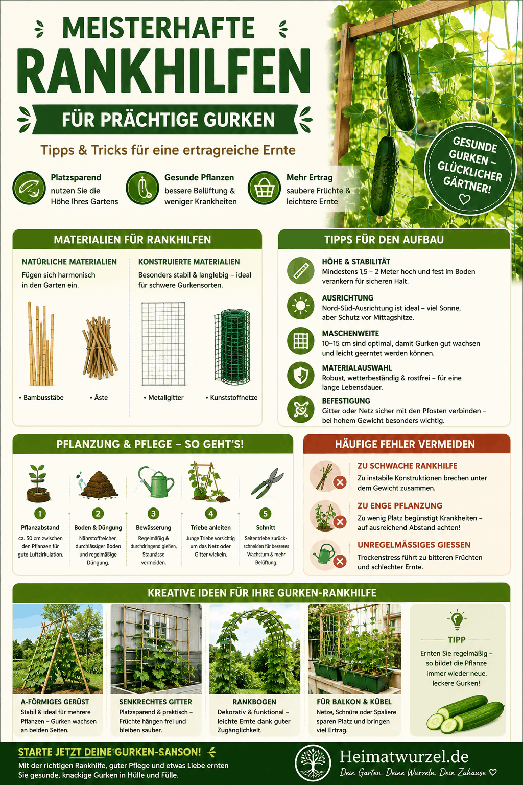 Rankhilfe Gurken Infografik Rankhilfe Gurken Infografik