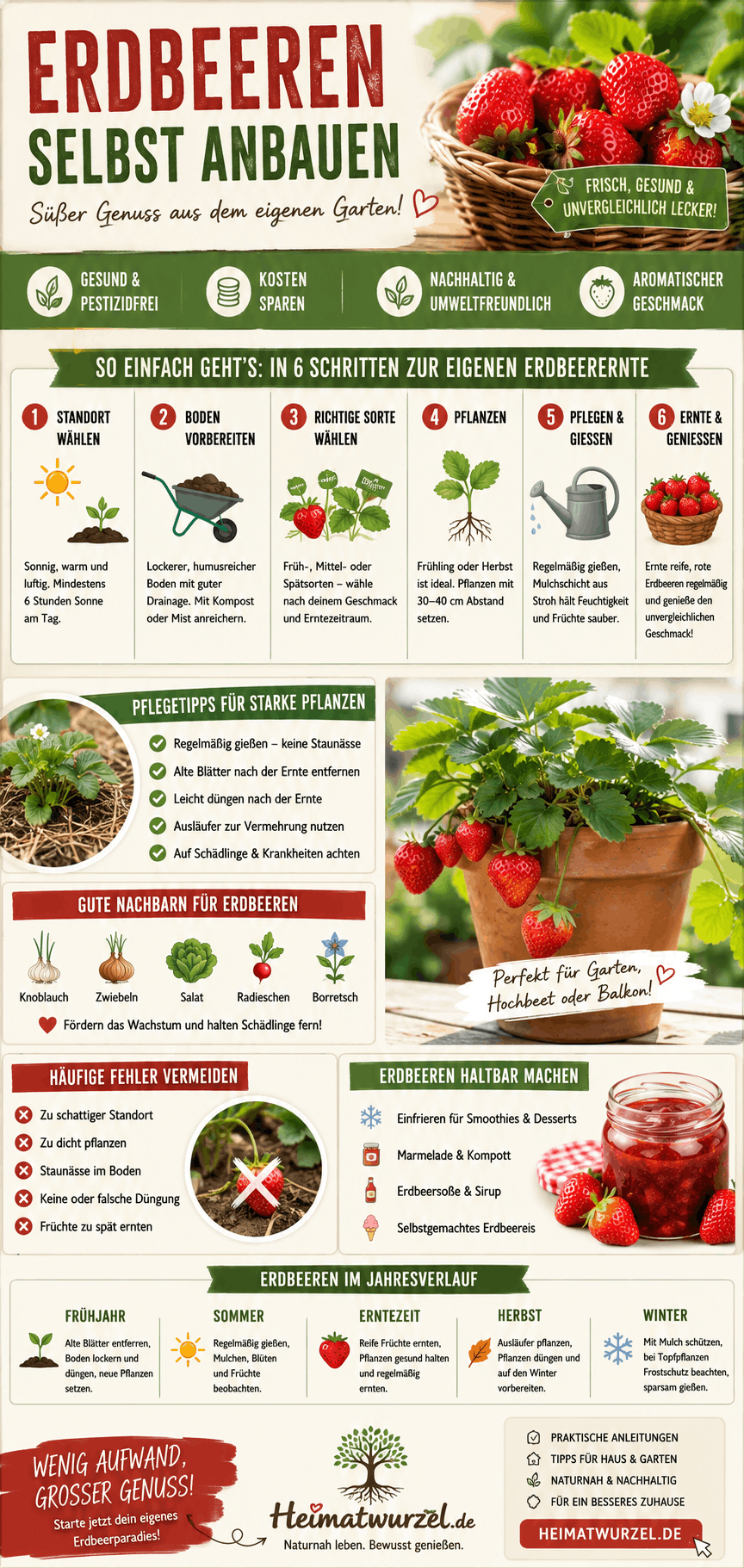 Erdbeeren selbst anbauen Infografik Erdbeeren selbst anbauen Infografik
