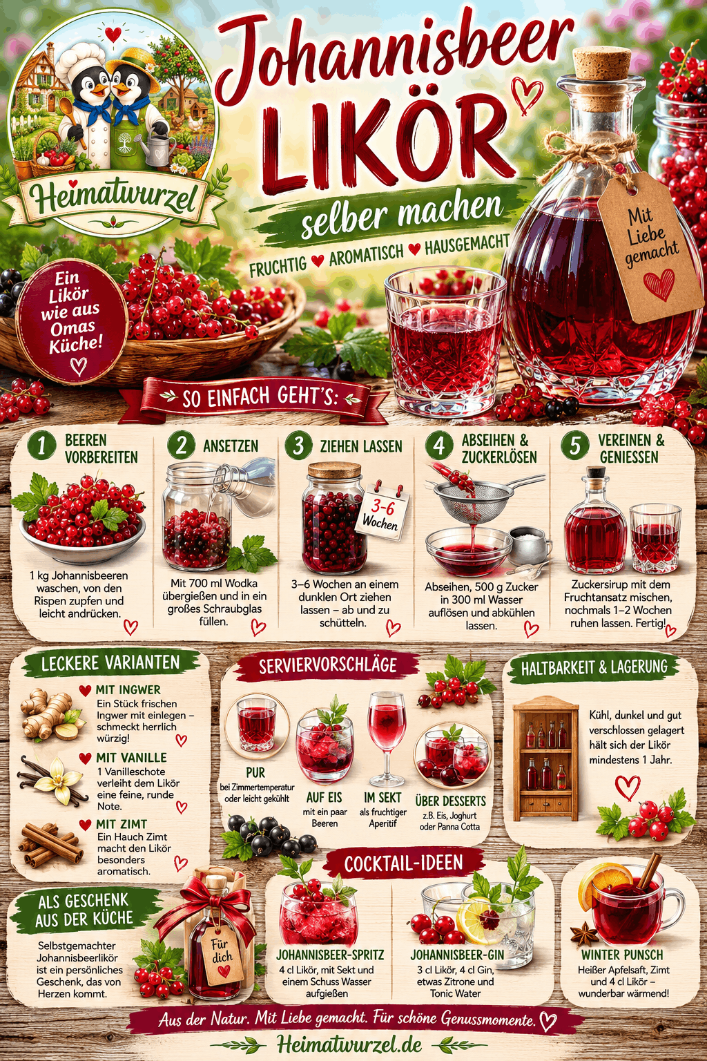 Johannisbeerlikör Infografik Johannisbeerlikör Infografik