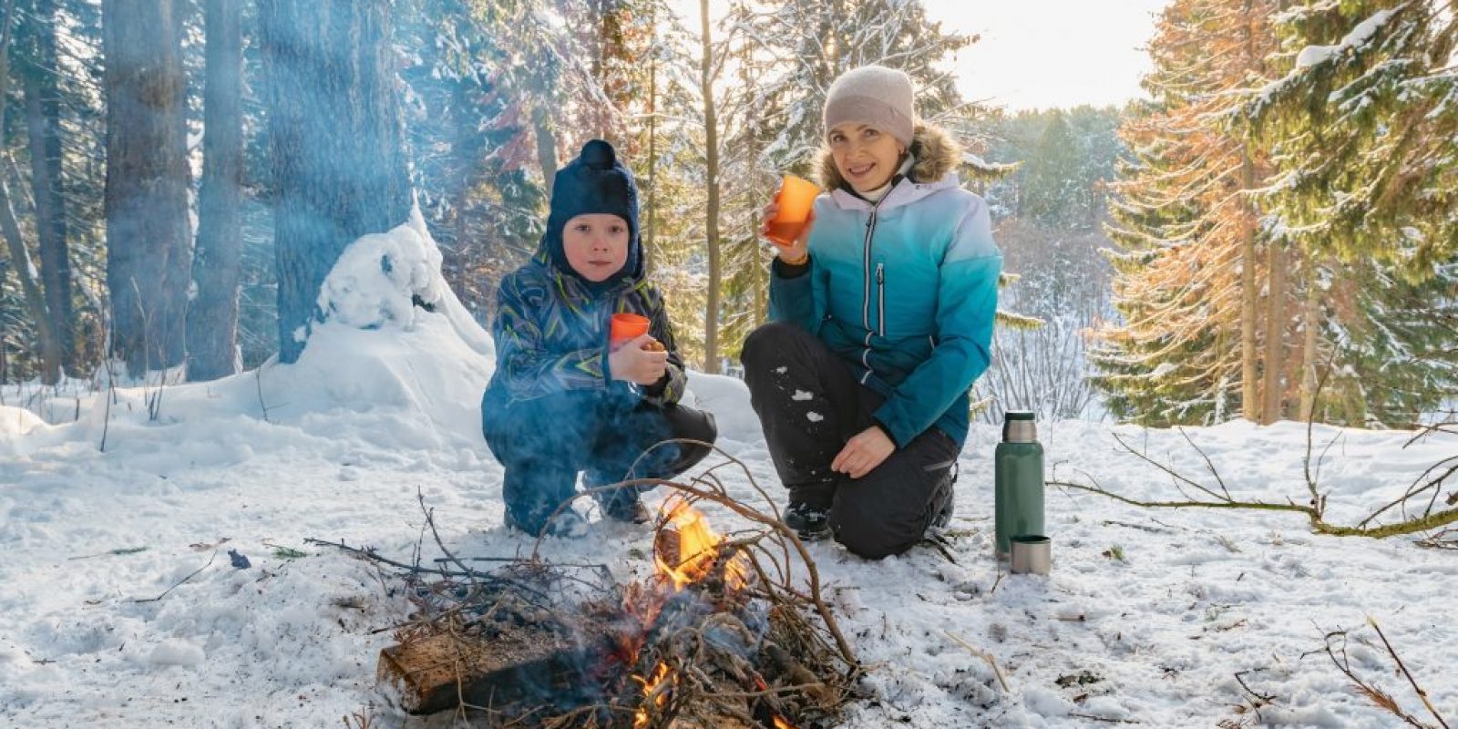 Lagerfeuer im Winter