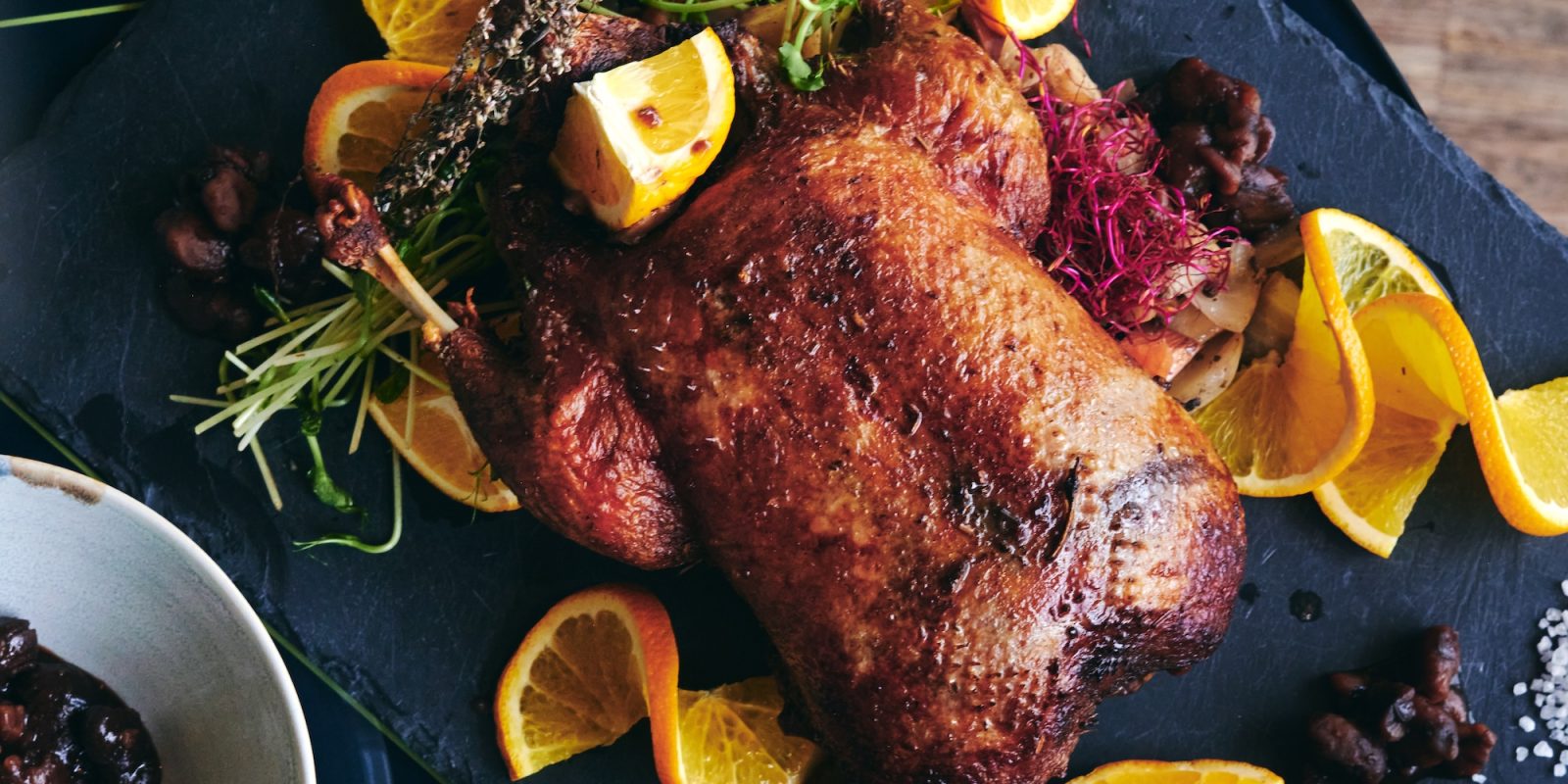 Knusprig gebratene Weihnachtsente für Weihnachten