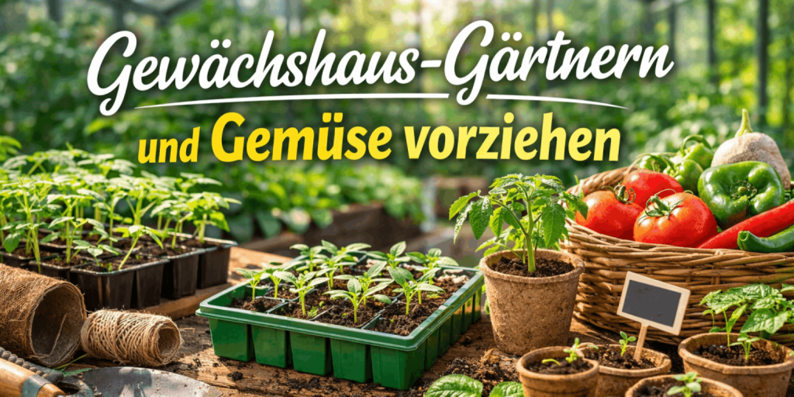 Gewächshaus-Gärtnern und Gemüse vorziehen 