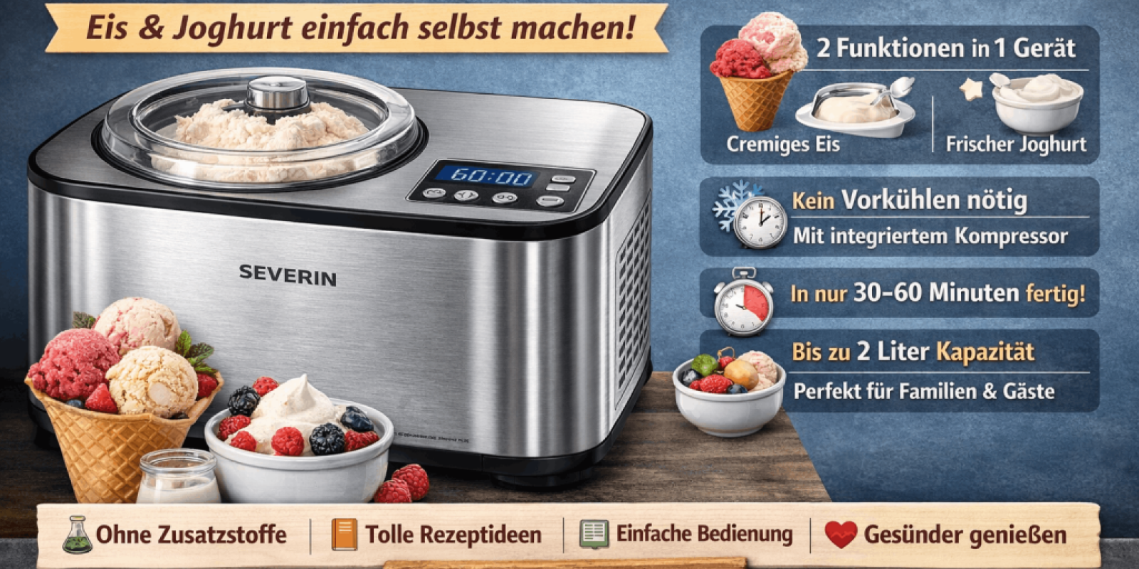 SEVERIN 2-in-1 Eismaschine