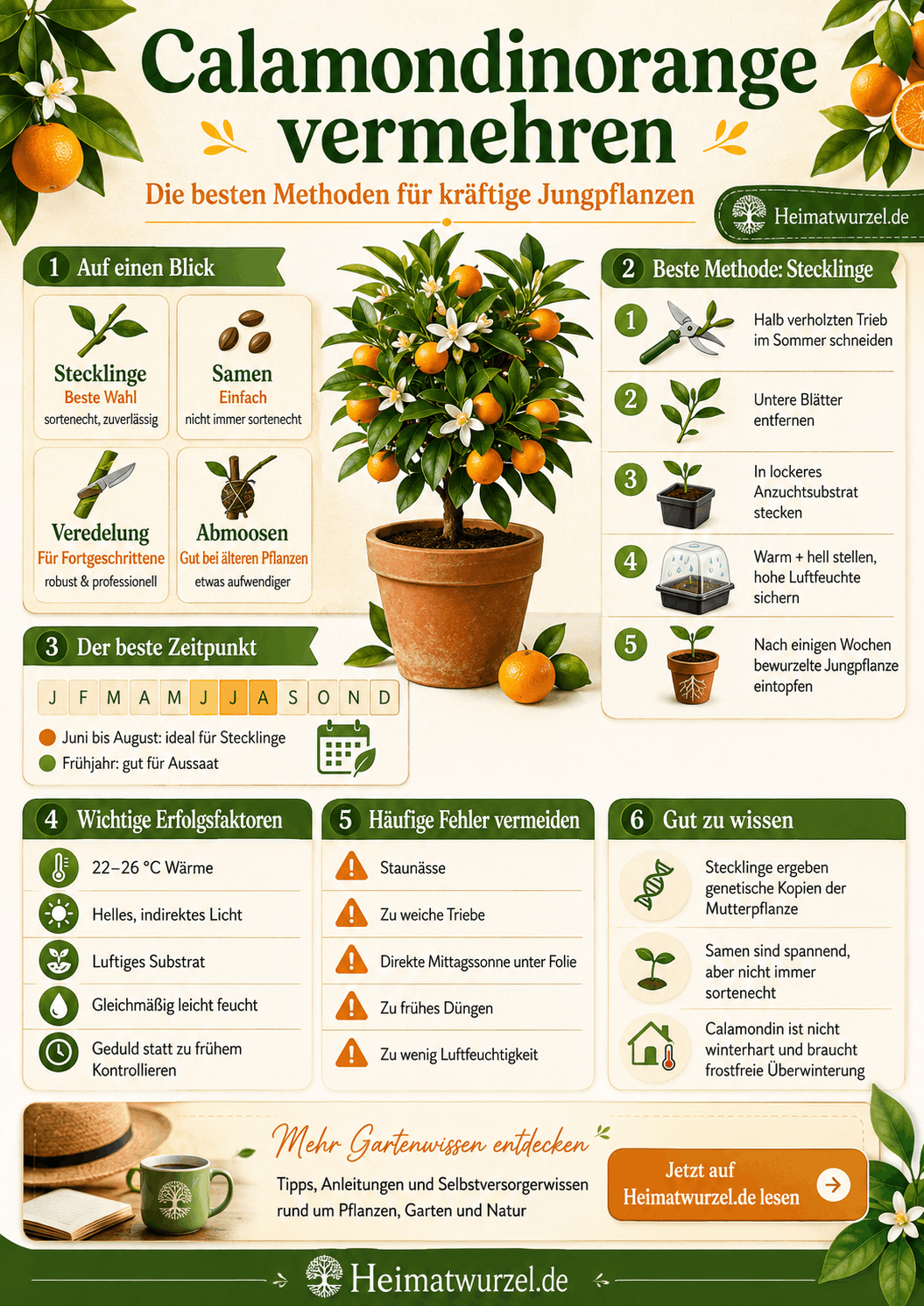 Calamondinorange vermehren Infografik Calamondinorange vermehren Infografik
