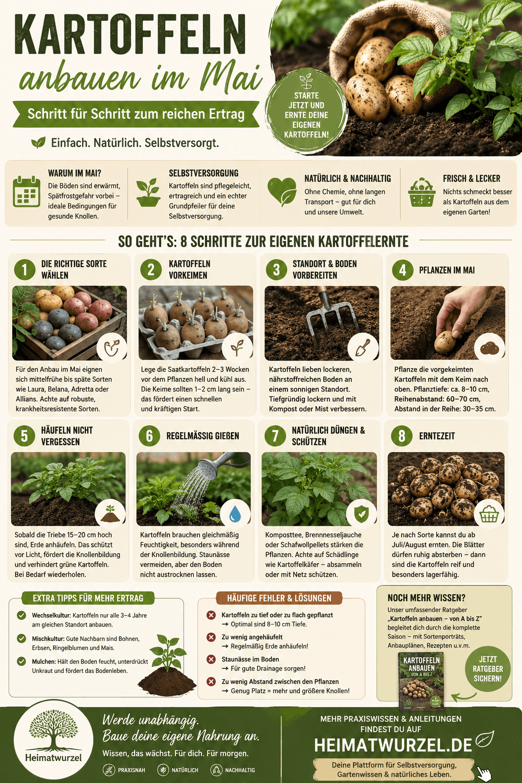 Kartoffeln anbauen im Mai Infografik Kartoffeln anbauen im Mai Infografik
