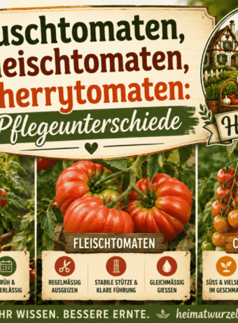 Buschtomaten, Fleischtomaten, Cherrytomaten: Pflegeunterschiede