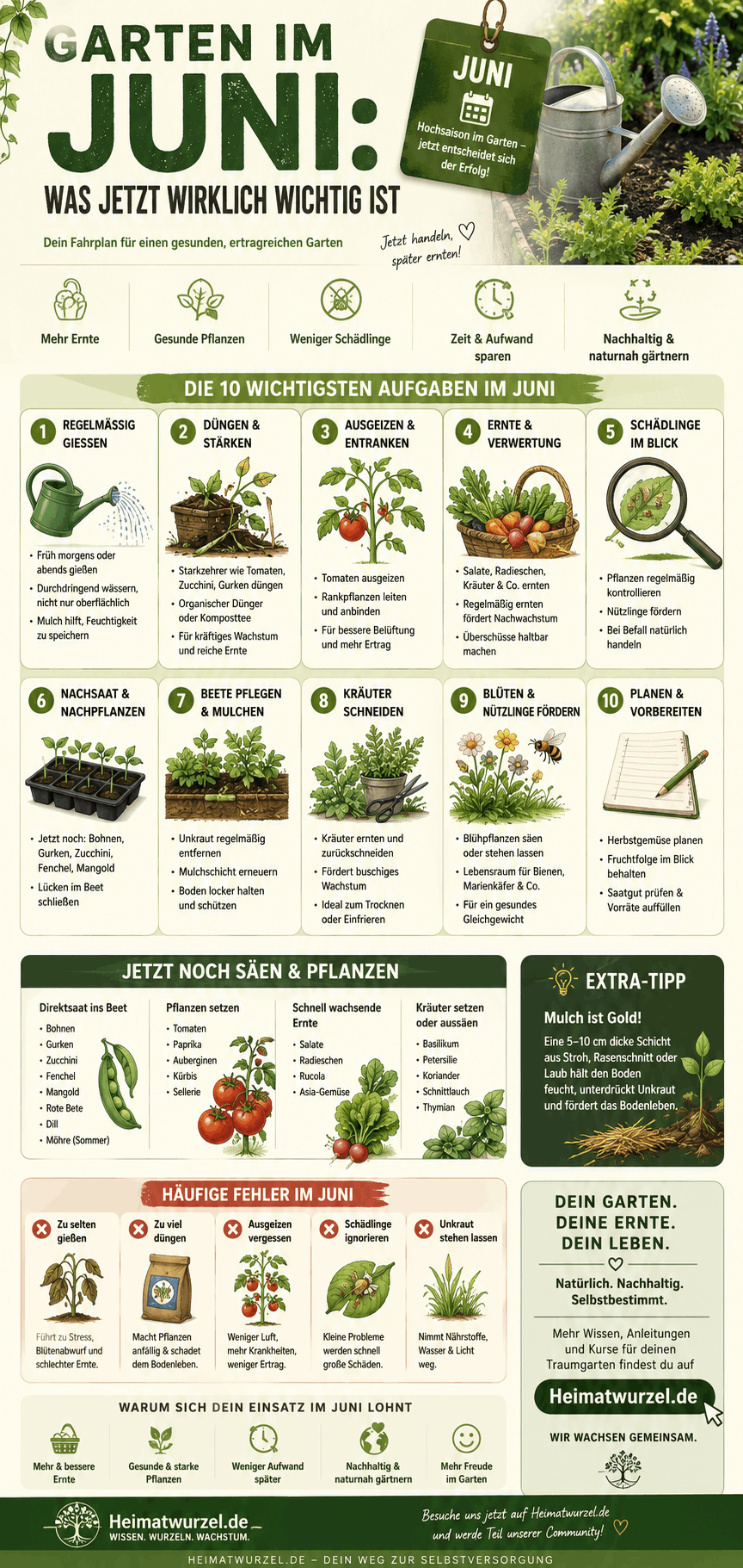 Garten im Juni Infografik Garten im Juni Infografik