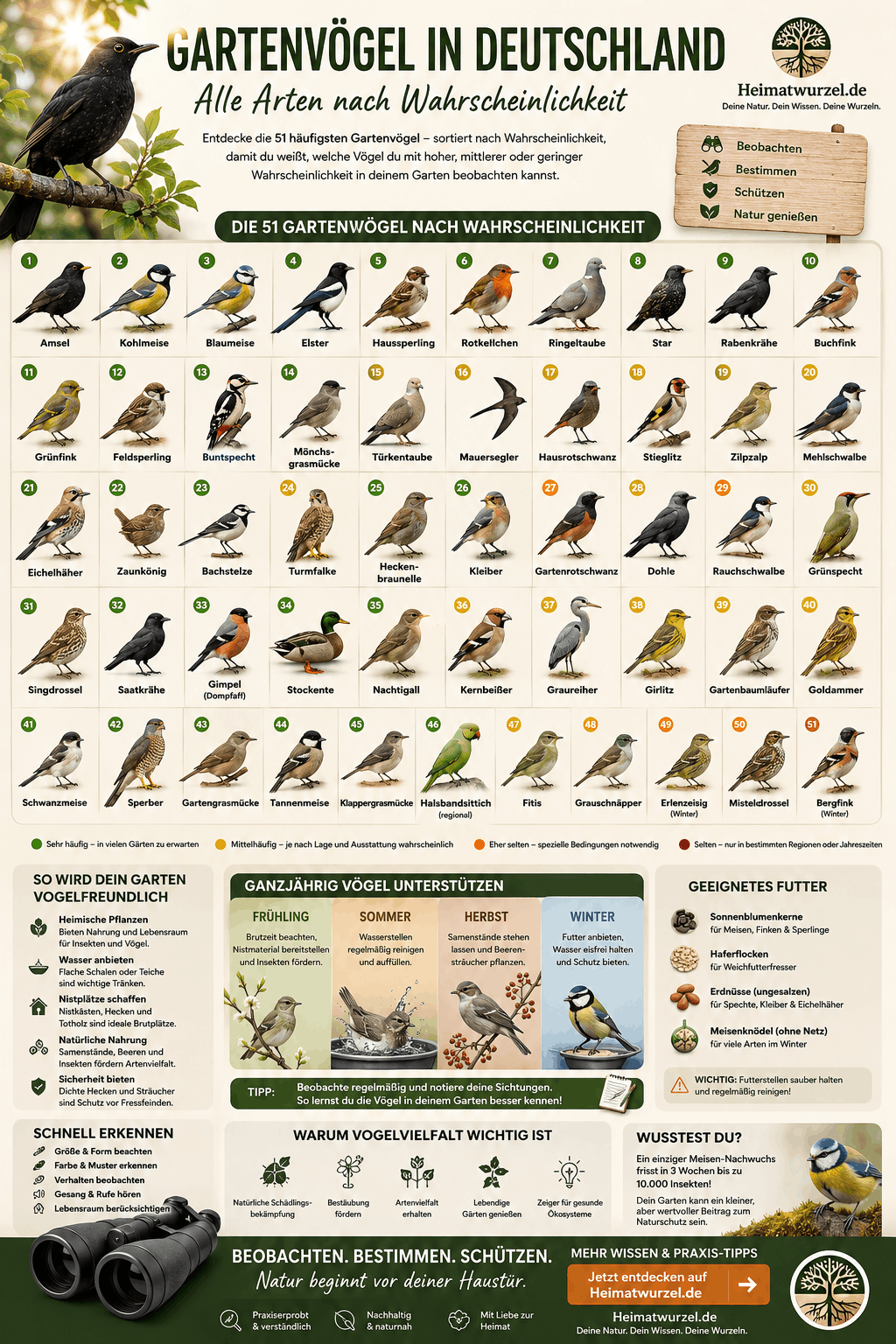 Gartenvögel in Deutschland Infografik Gartenvögel in Deutschland Infografik