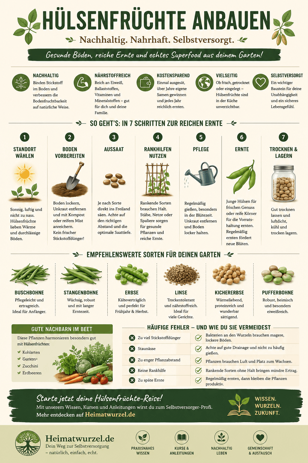 Hülsenfrüchte anbauen Infografik Hülsenfrüchte anbauen Infografik