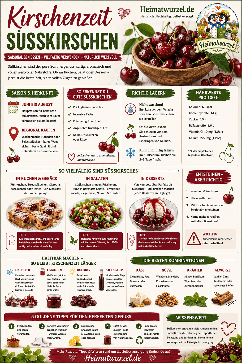 Kirschenzeit Süßkirschen Infografik Kirschenzeit Süßkirschen Infografik