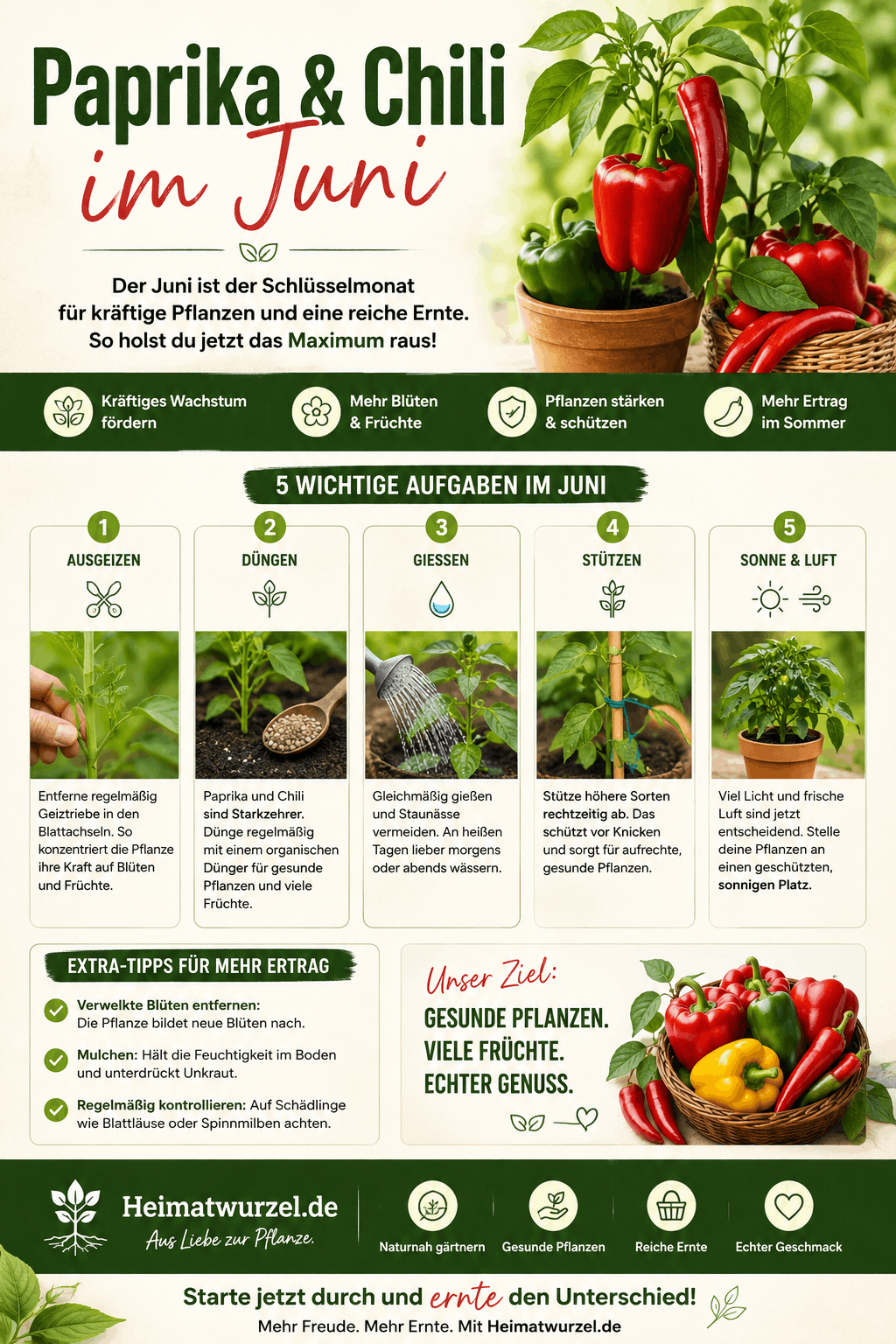 Paprika und Chili im Juni Infografik Paprika und Chili im Juni Infografik