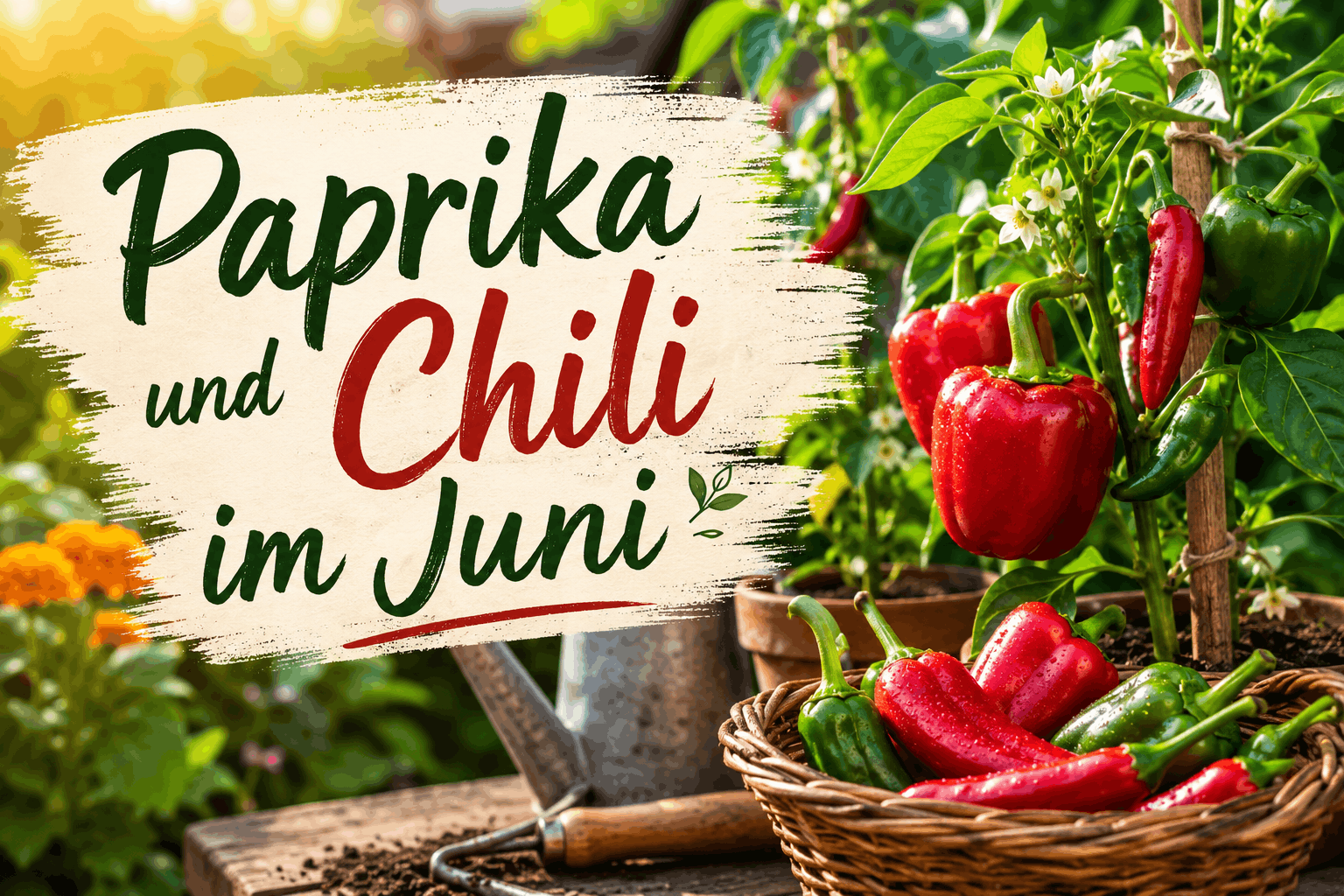 Paprika und Chili im Juni Paprika und Chili im Juni