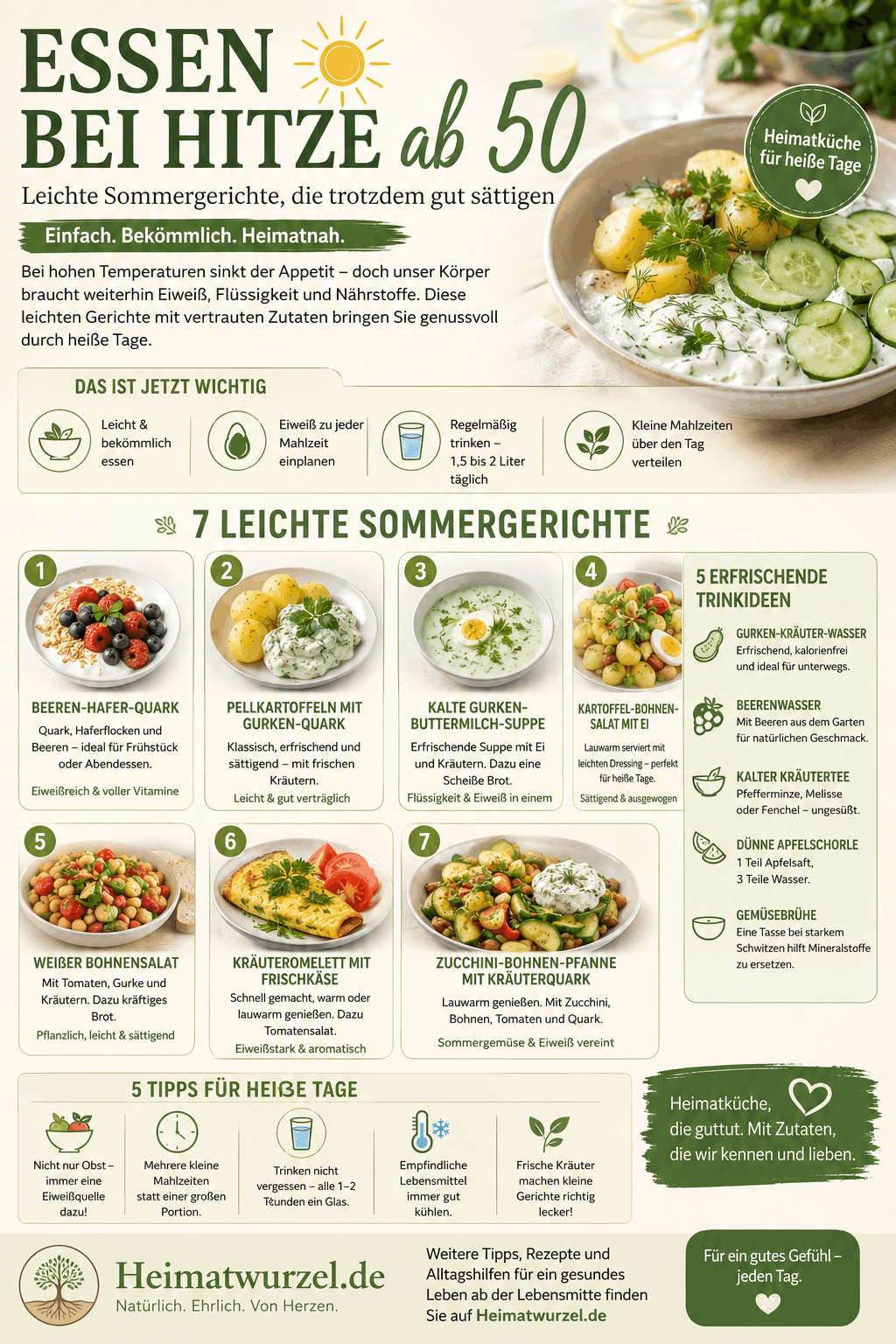 Essen bei Hitze mit 50 Infografik Essen bei Hitze mit 50 Infografik