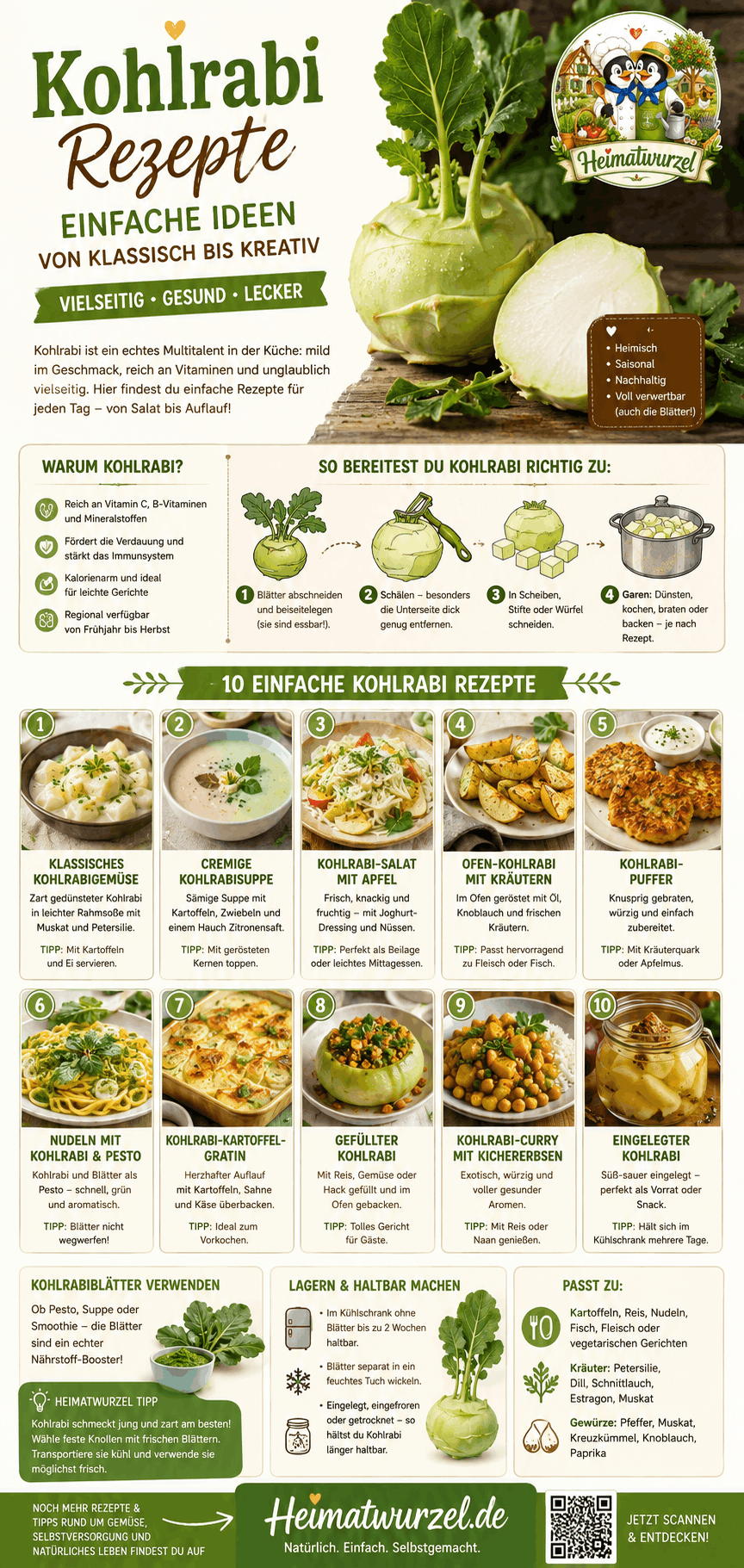 Kohlrabi Rezepte Infografik Kohlrabi Rezepte Infografik