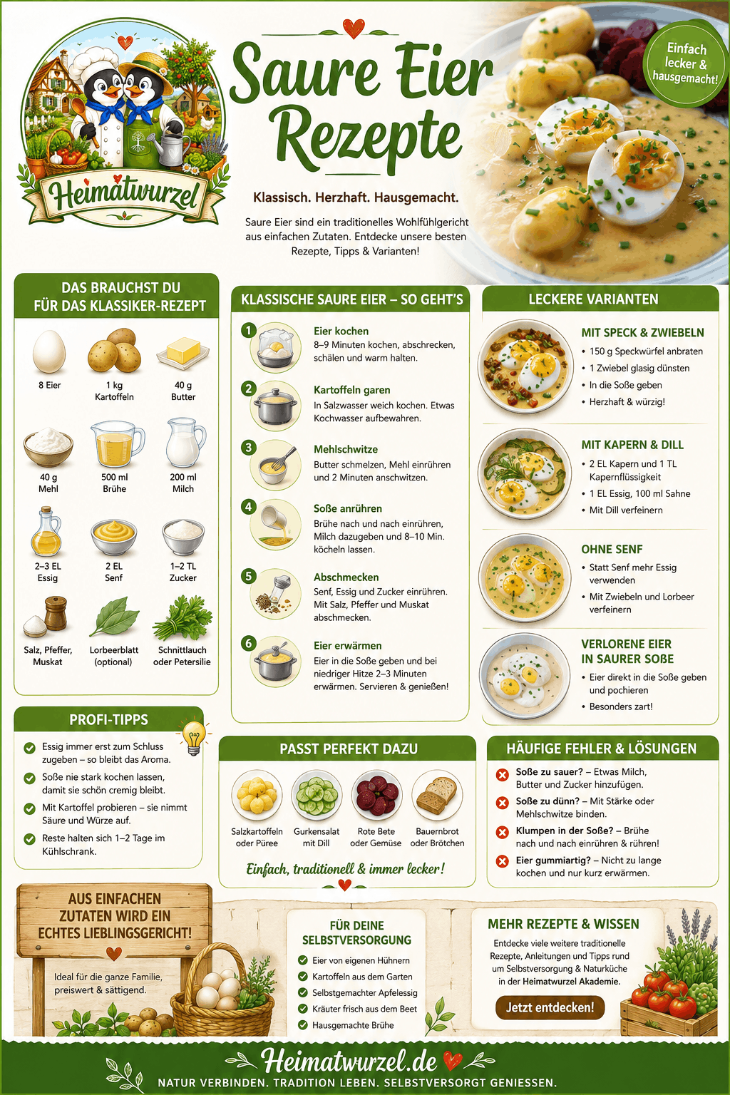 Saure Eier Rezepte Infografik Saure Eier Rezepte Infografik