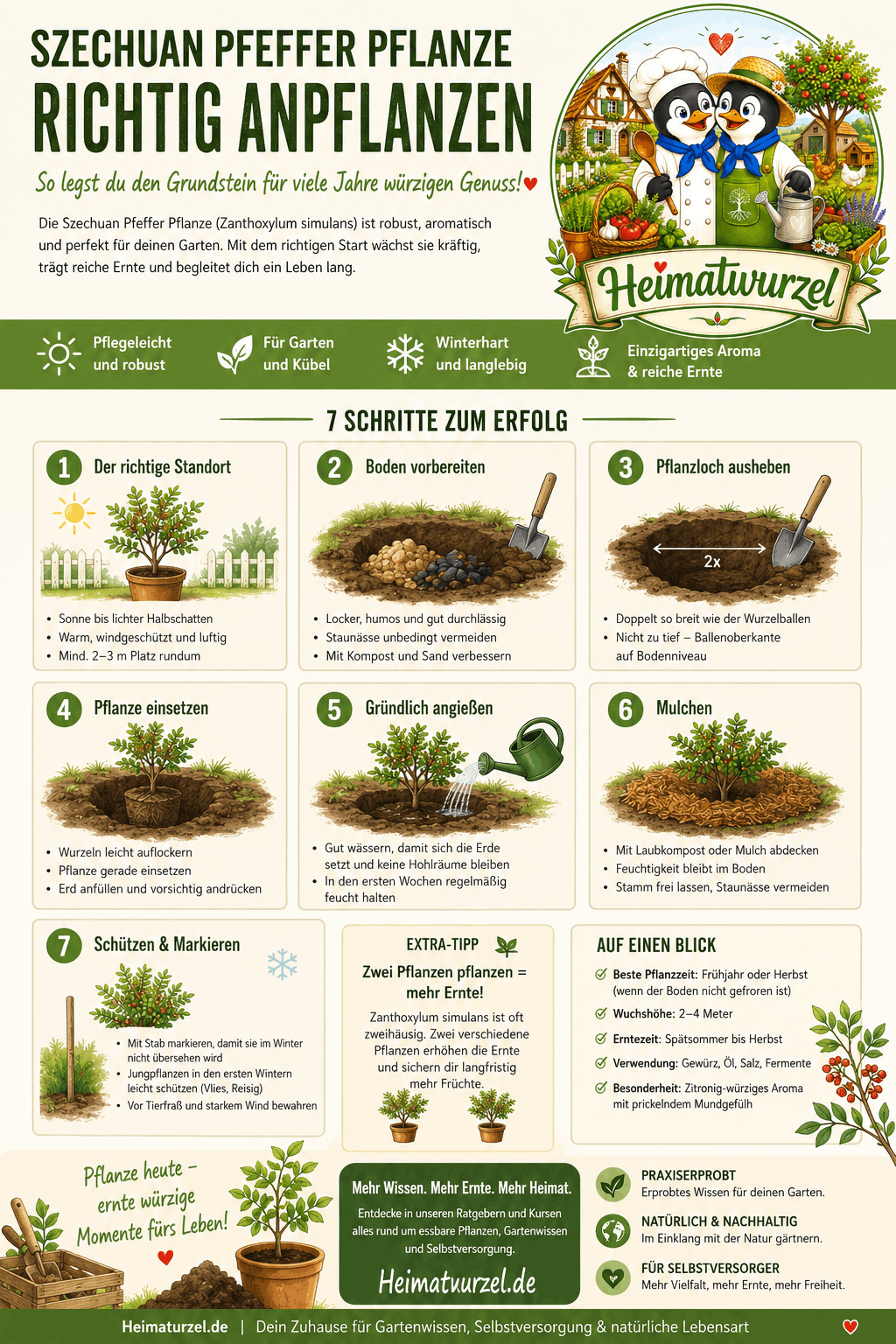 Szechuan Pfeffer Pflanze anpflanzen Infografik Szechuan Pfeffer Pflanze anpflanzen Infografik