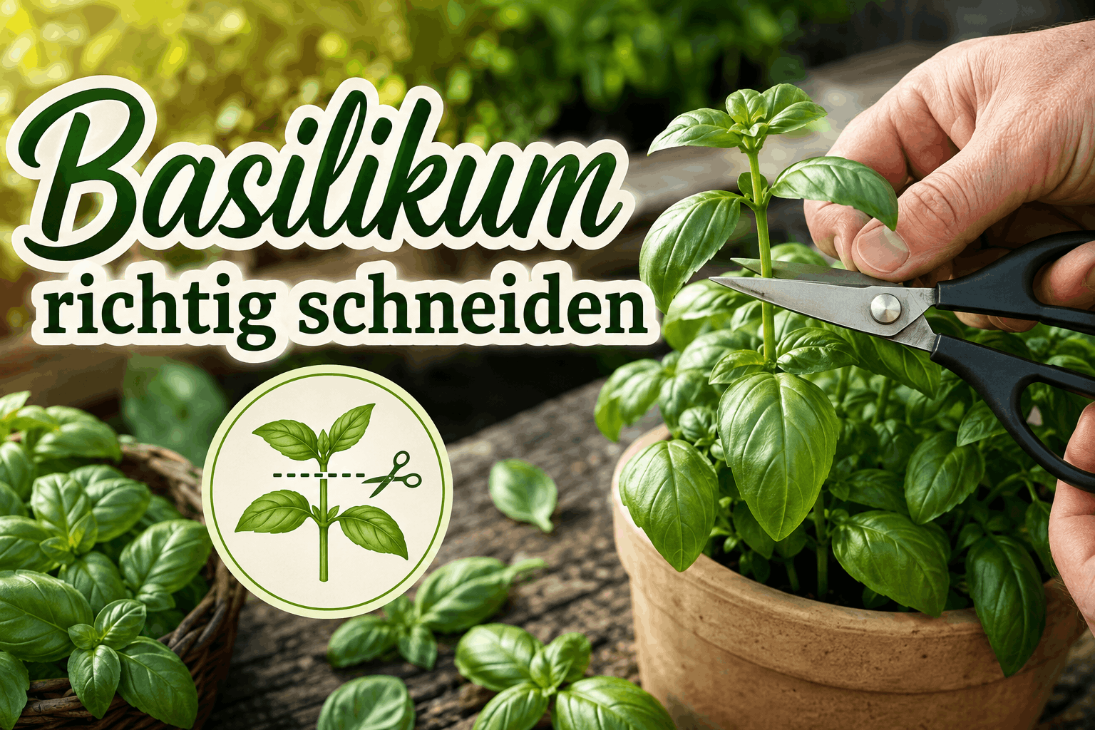 Basilikum richtig schneiden Basilikum richtig schneiden