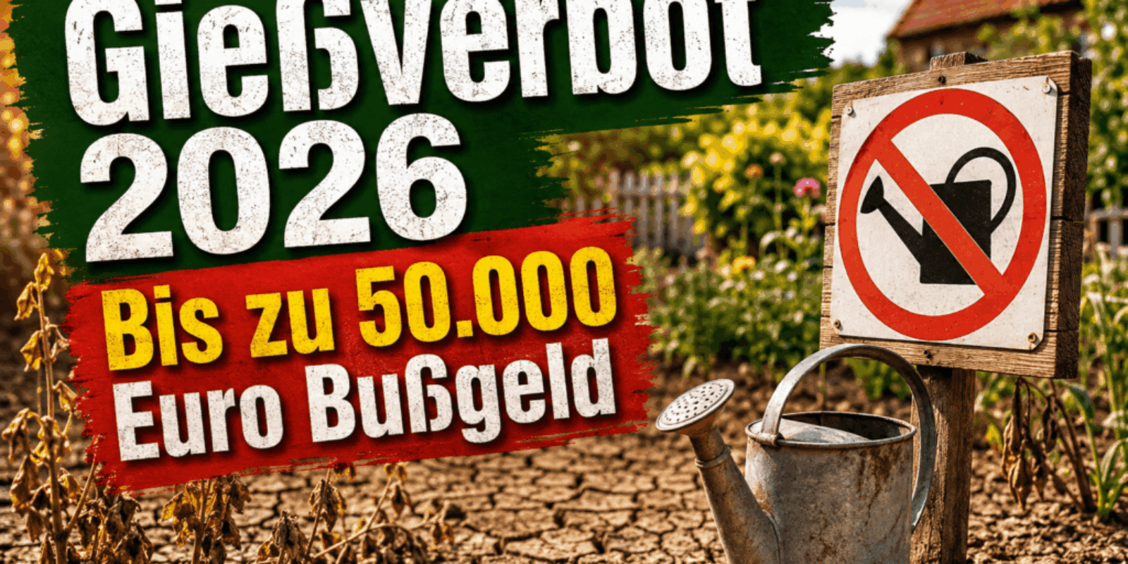 Gießverbot 2026: Bis zu 50.000 Euro Bußgeld