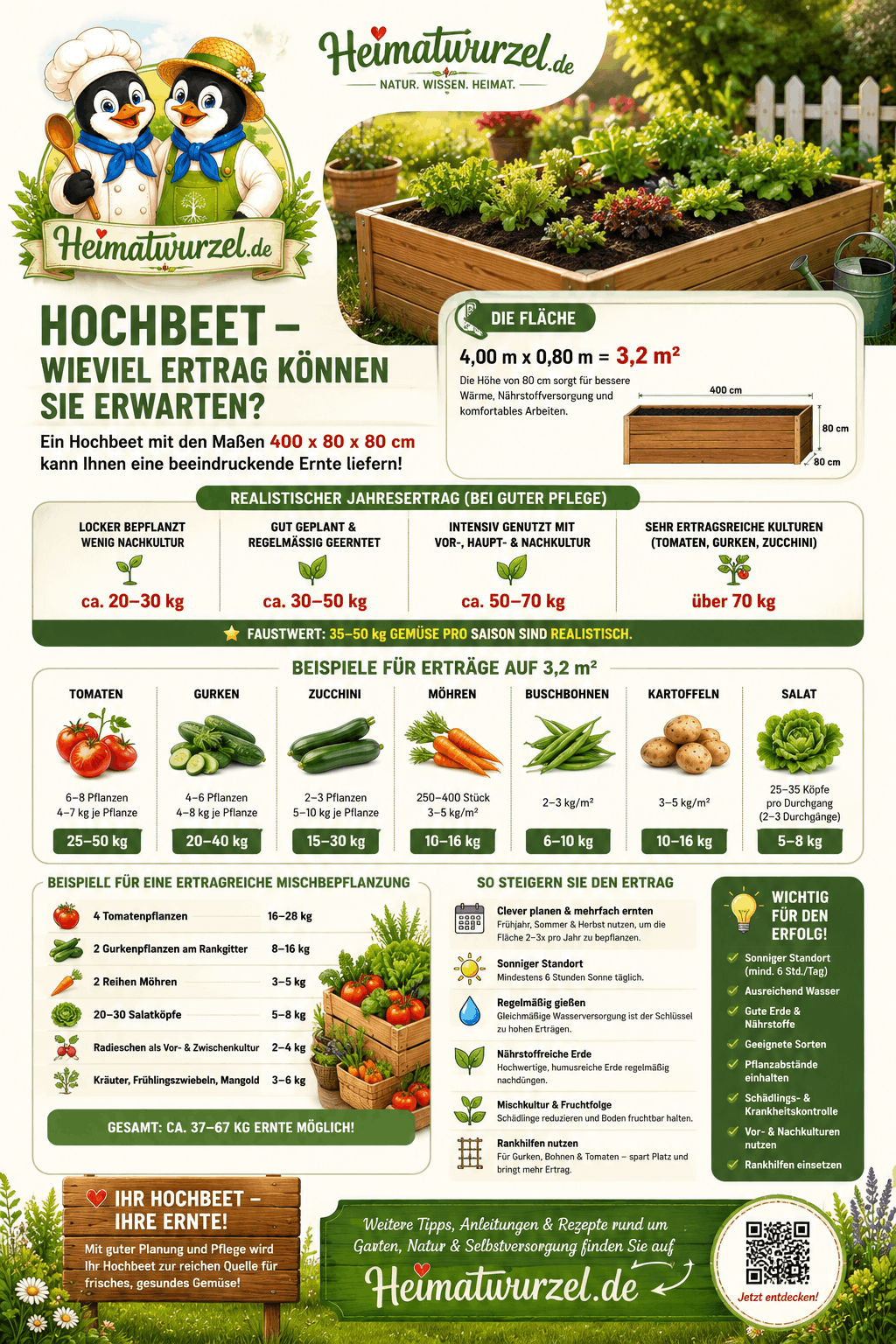 Hochbeet - wieviel Ertrag bekommt man aus einem Hochbeet Infografik Hochbeet - wieviel Ertrag bekommt man aus einem Hochbeet Infografik