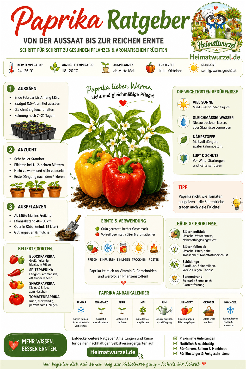 Paprika Ratgeber Infografik Paprika Ratgeber Infografik