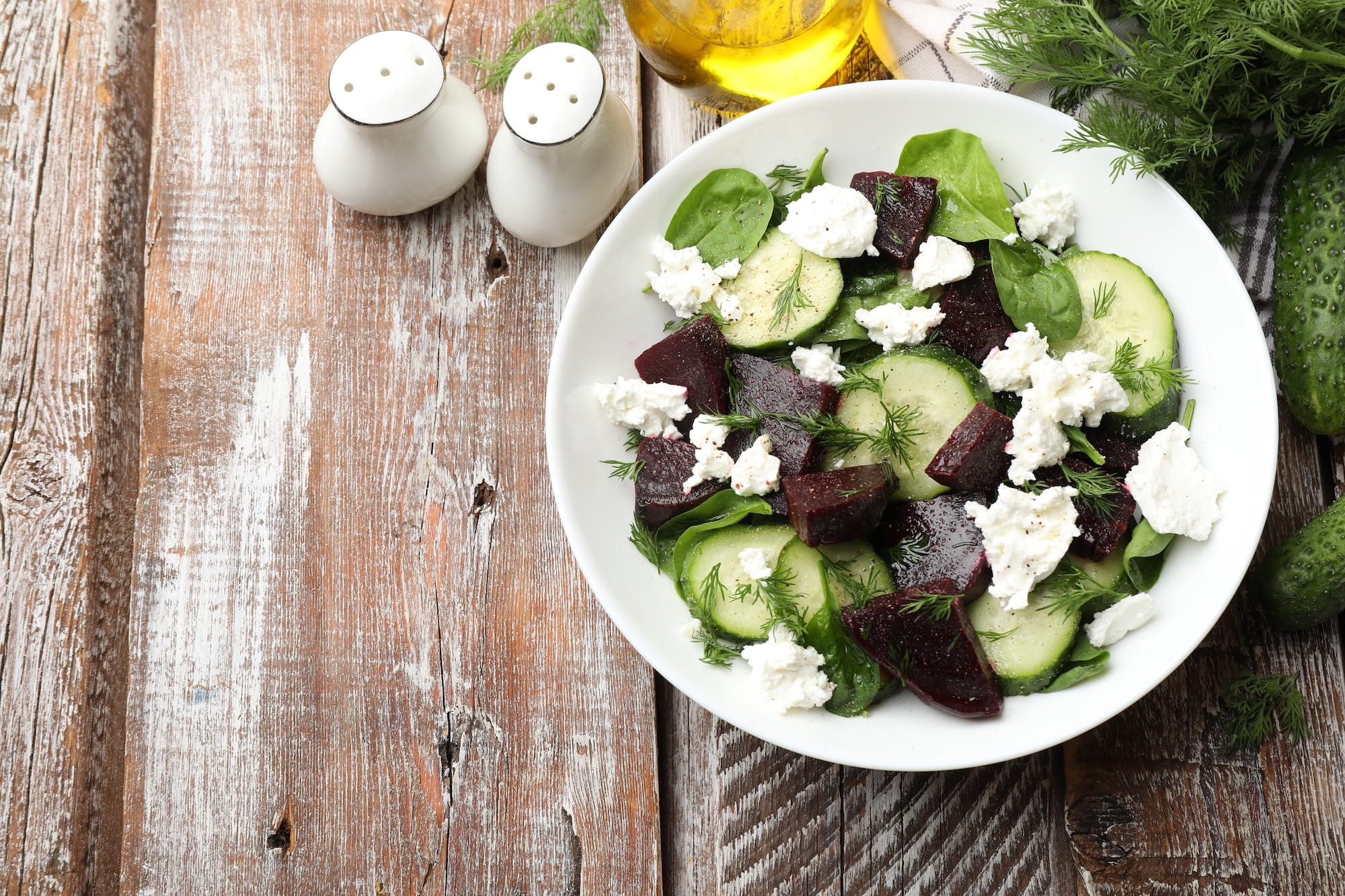 Rote Bete Salat mit Gurken, Feta und Dill Rezept Rote Bete Salat mit Gurken, Feta und Dill Rezept
