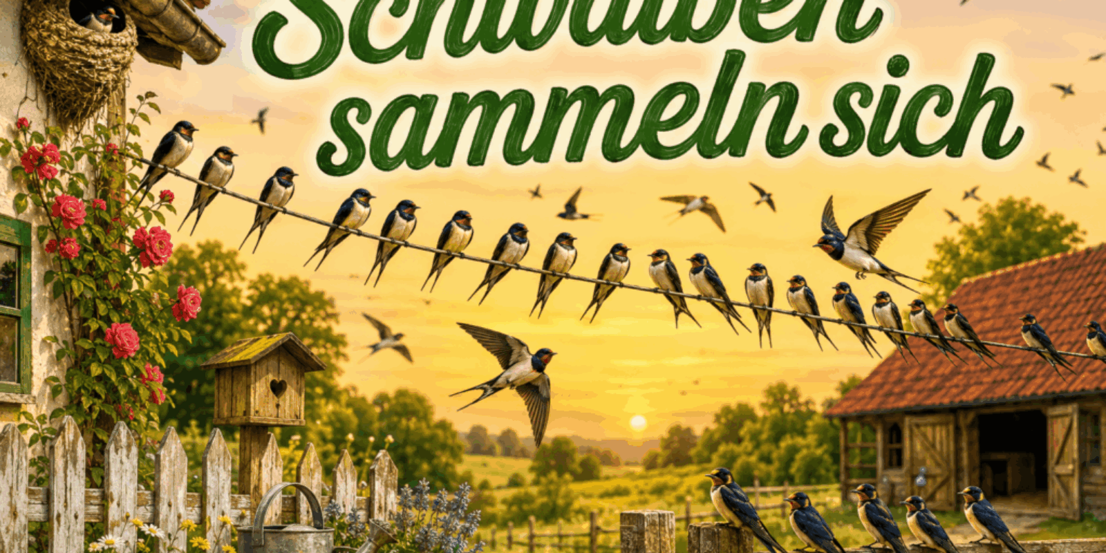 Schwalben sammeln sich