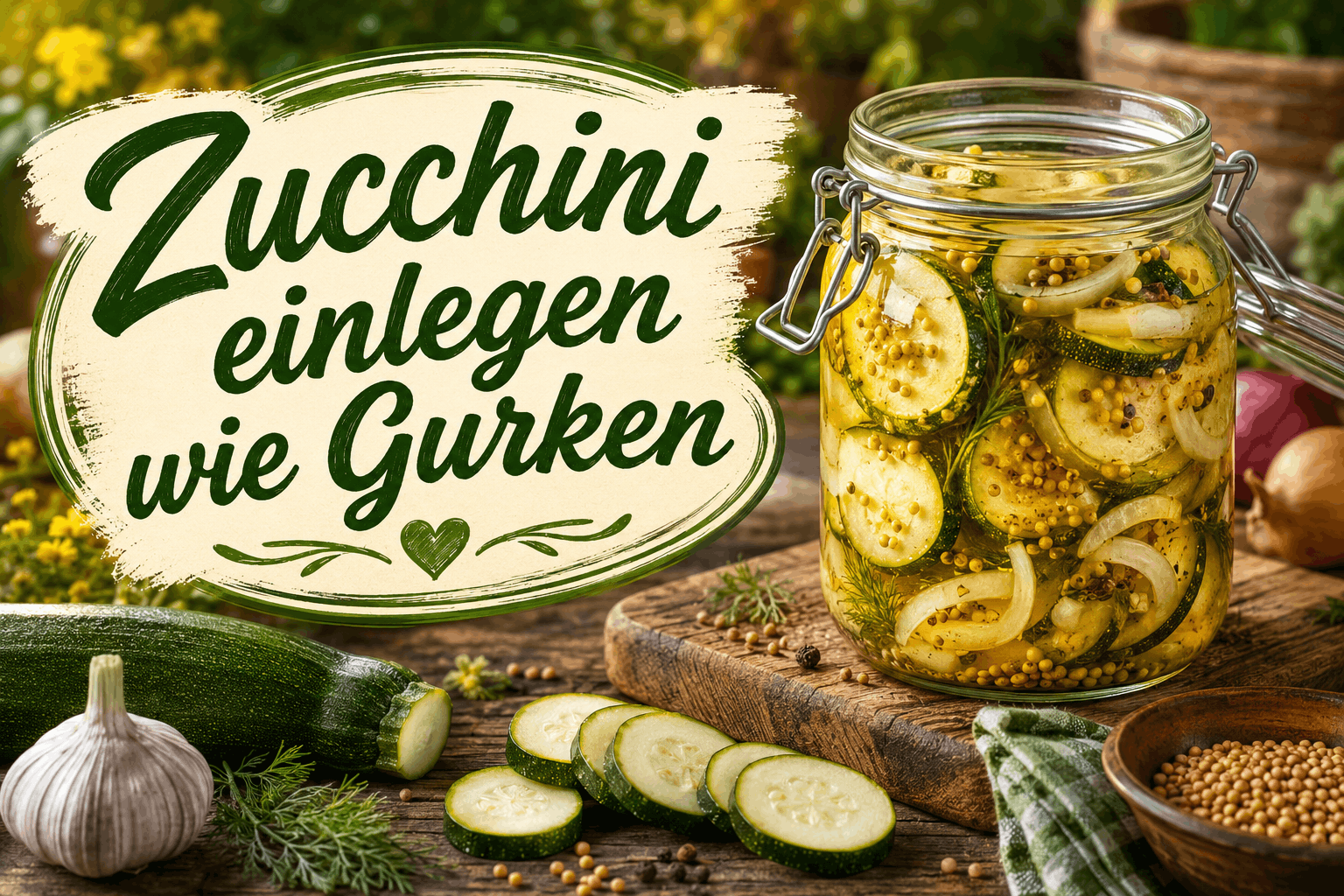 Zucchini einlegen wie Gurken Zucchini einlegen wie Gurken