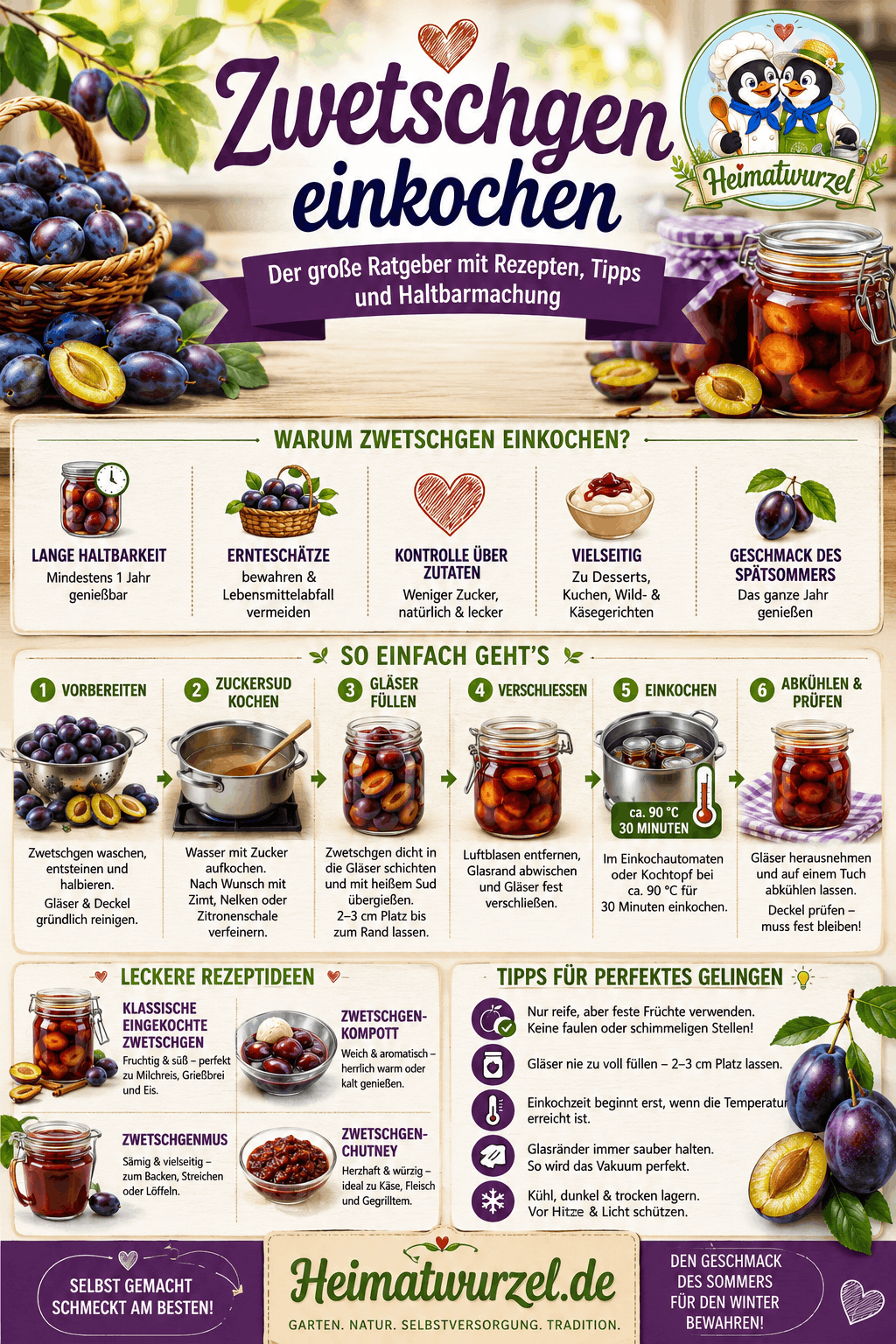 Zwetschgen einkochen Infografik Zwetschgen einkochen Infografik