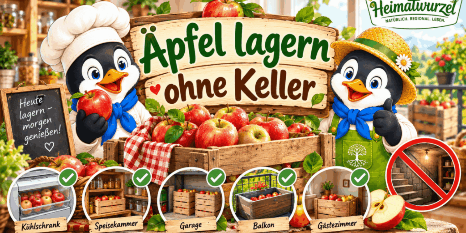 Äpfel lagern ohne Keller