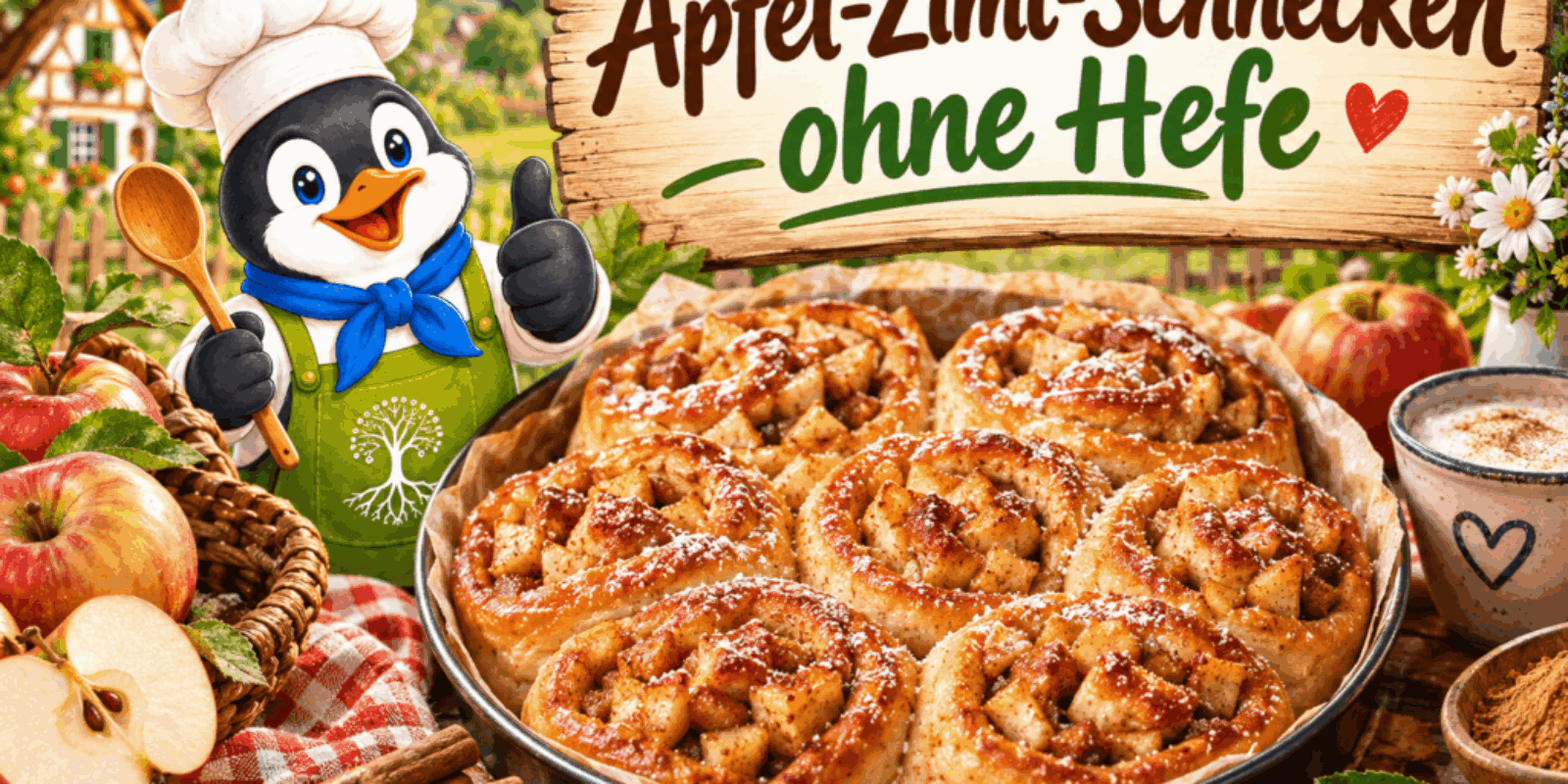 Apfel-Zimt-Schnecken ohne Hefe
