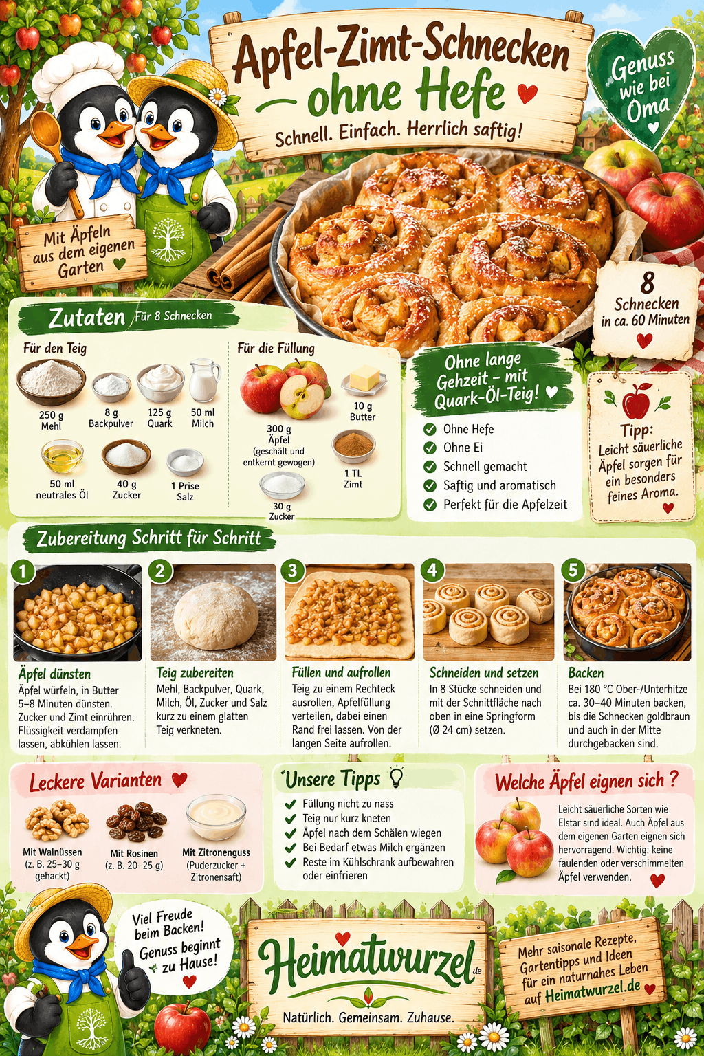 Apfel-Zimt-Schnecken ohne Hefe Infografik Apfel-Zimt-Schnecken ohne Hefe Infografik