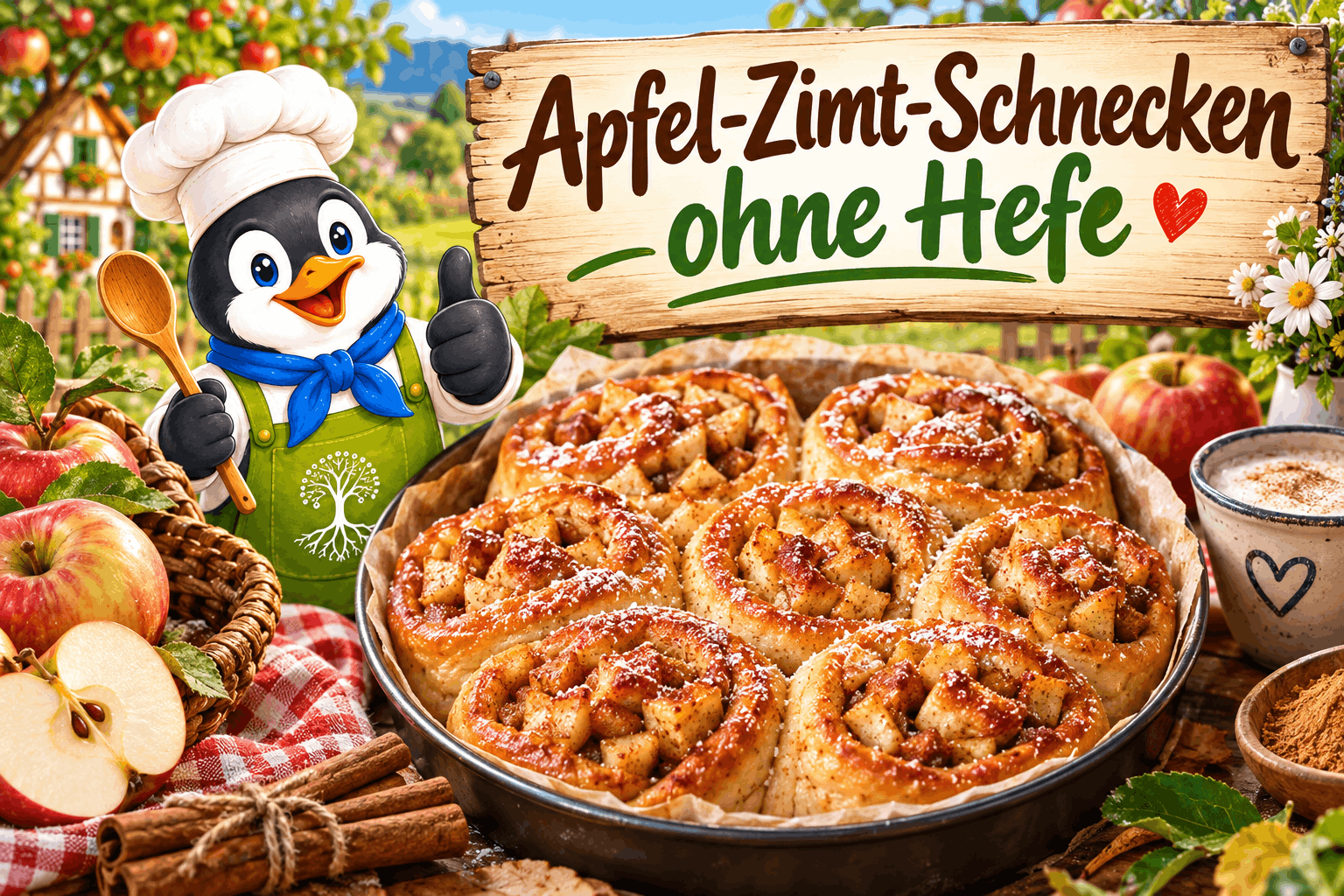 Apfel-Zimt-Schnecken ohne Hefe Apfel-Zimt-Schnecken ohne Hefe