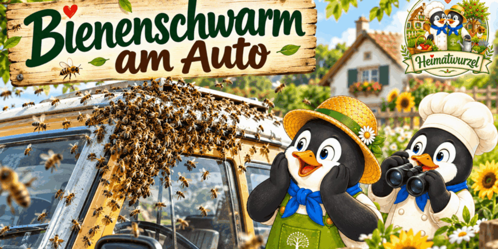 Bienenschwarm am Auto