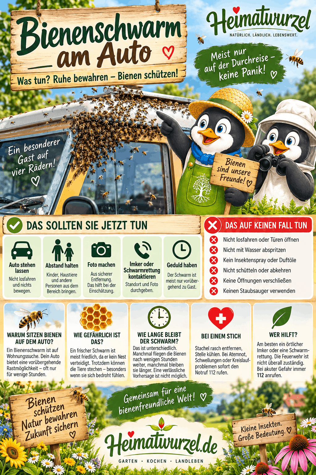 Bienenschwarm am Auto Infografik Bienenschwarm am Auto Infografik