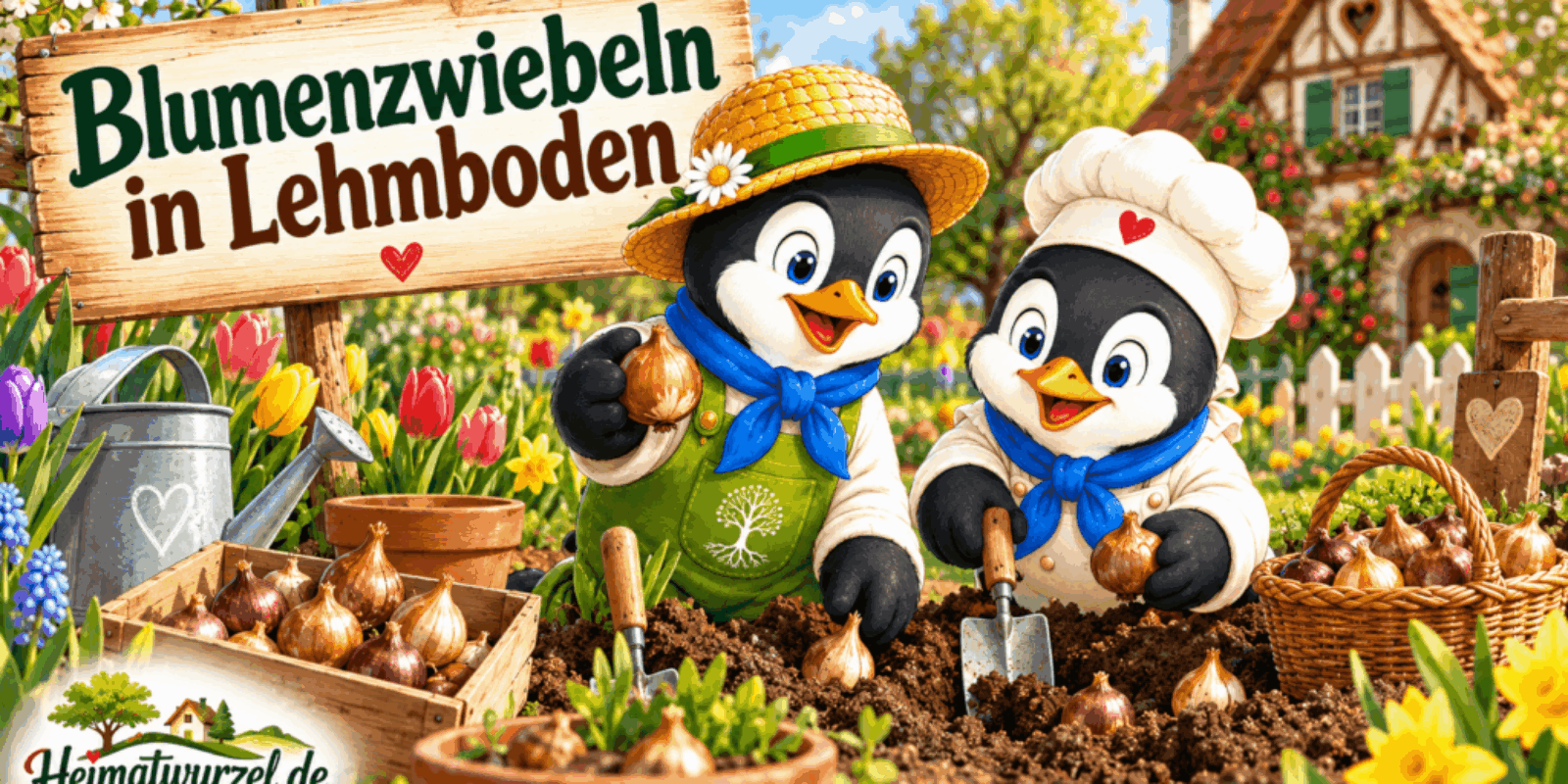 Blumenzwiebeln in Lehmboden