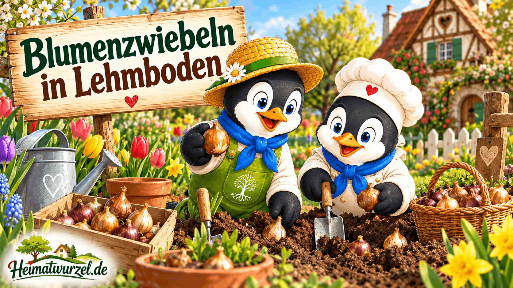 Blumenzwiebeln in Lehmboden