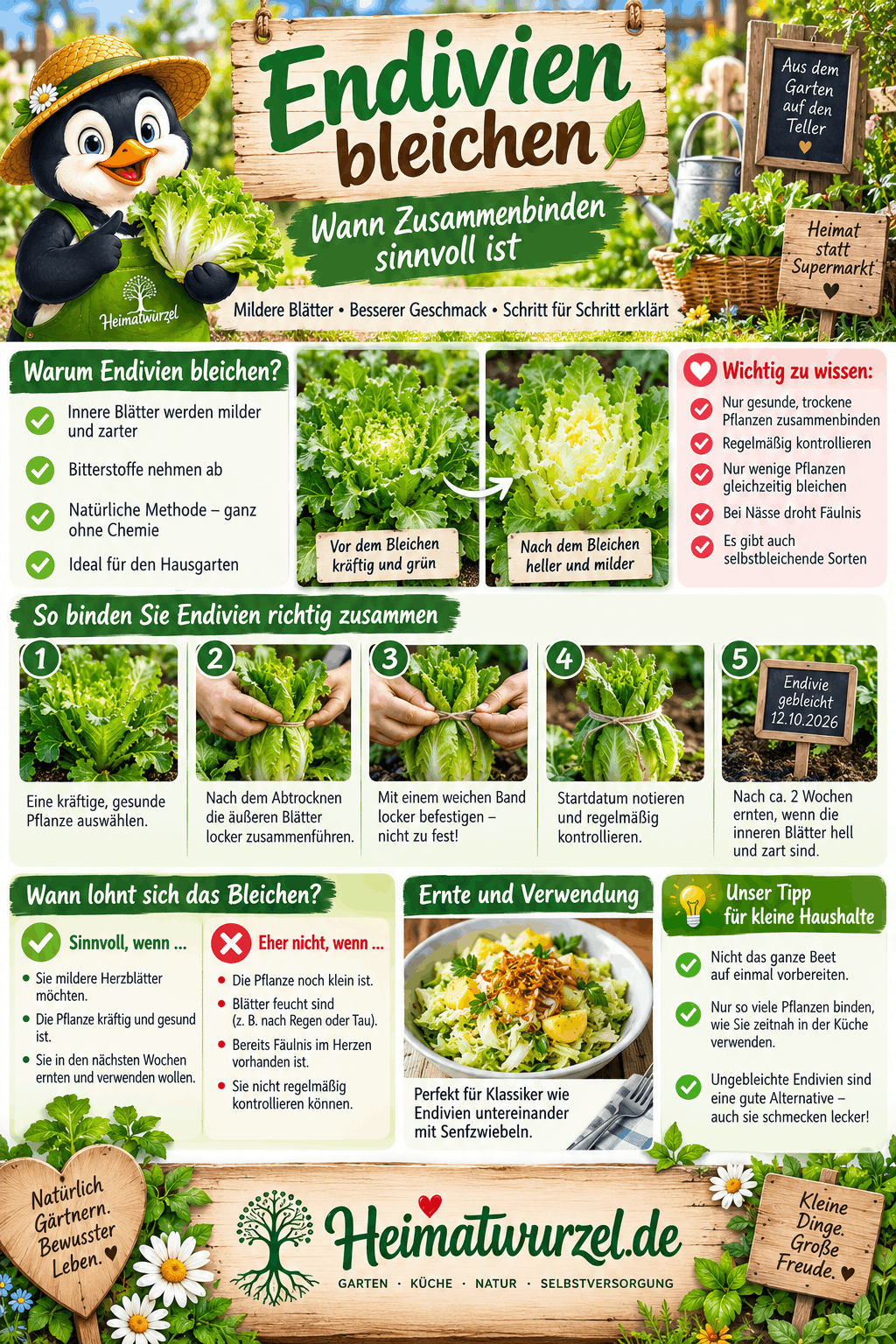 Endivien bleichen Infografik Endivien bleichen Infografik