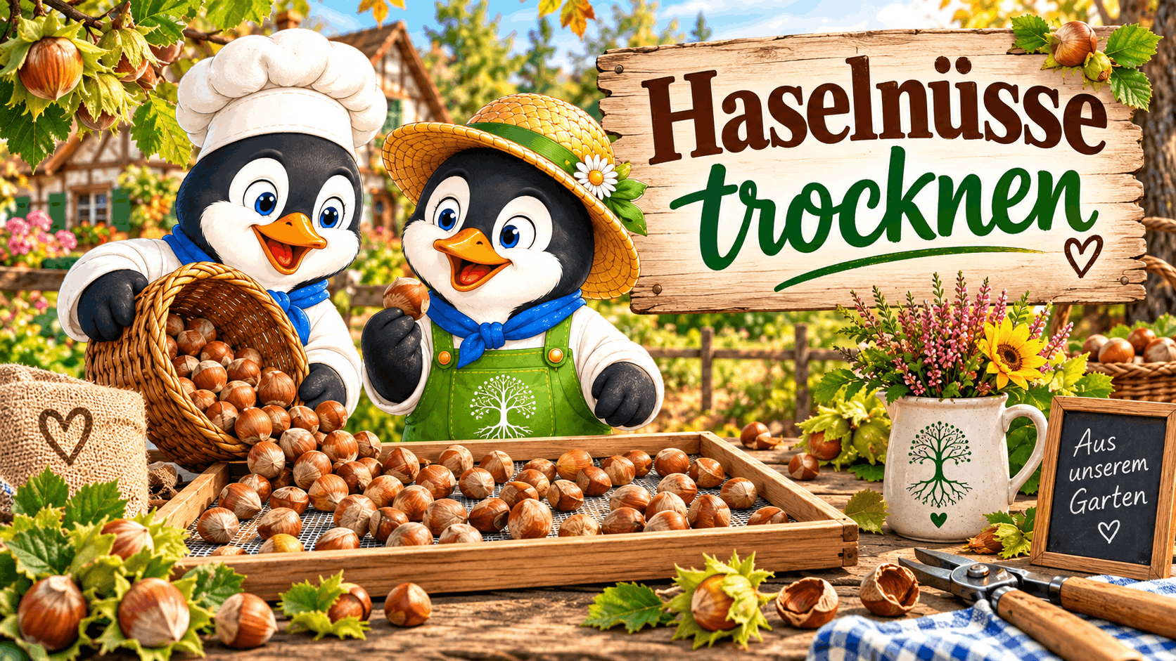 Haselnüsse trocknen Haselnüsse trocknen
