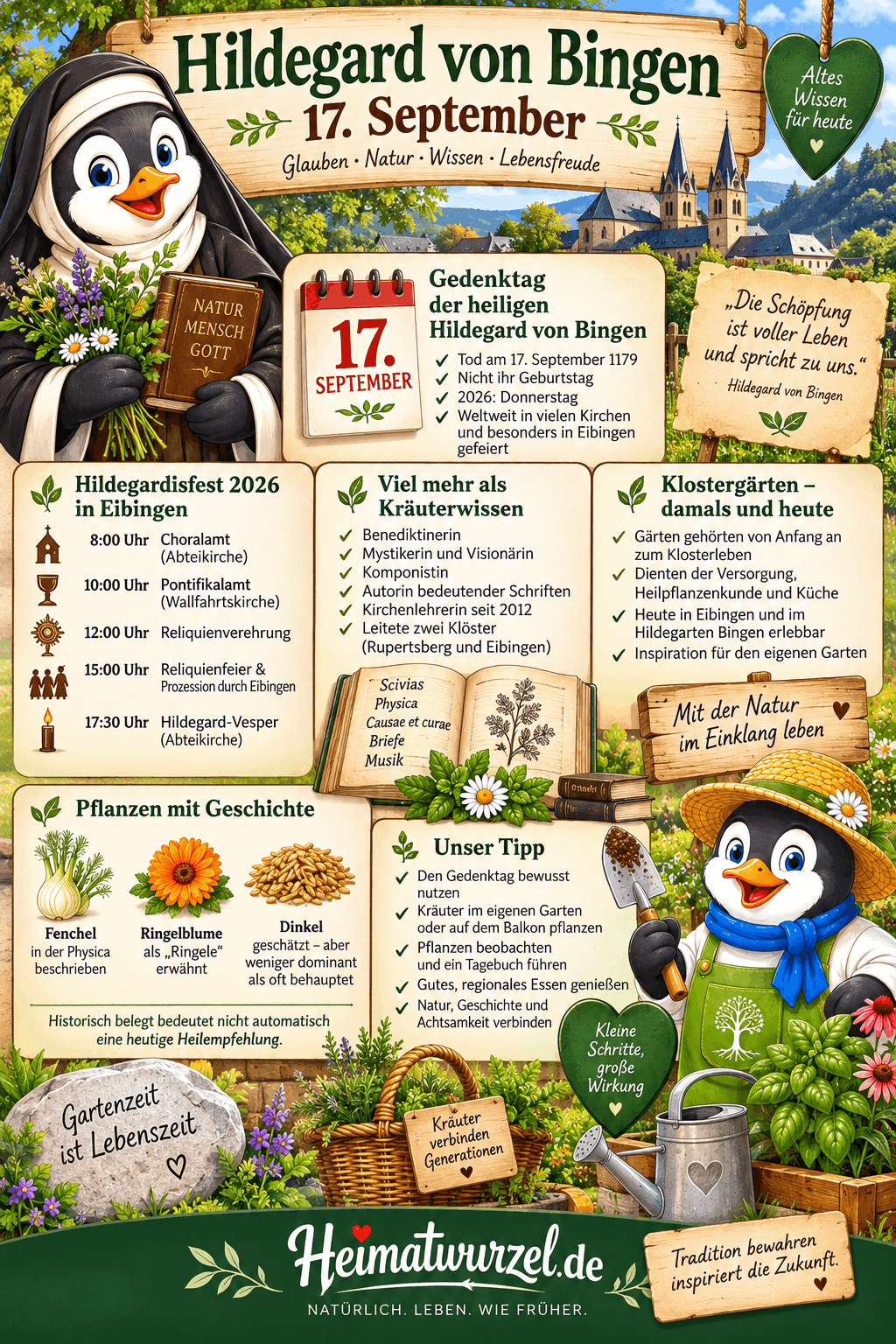 Hildegard von Bingen 17. September Infografik Hildegard von Bingen 17. September Infografik