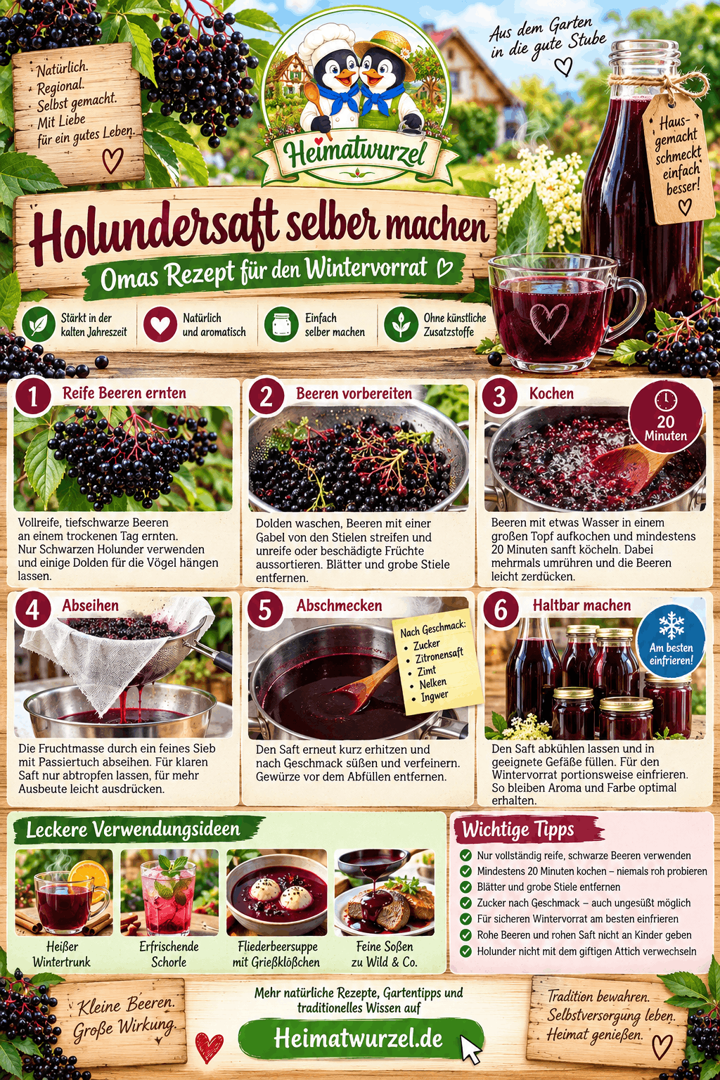 Holundersaft selber machen Infografik Holundersaft selber machen Infografik