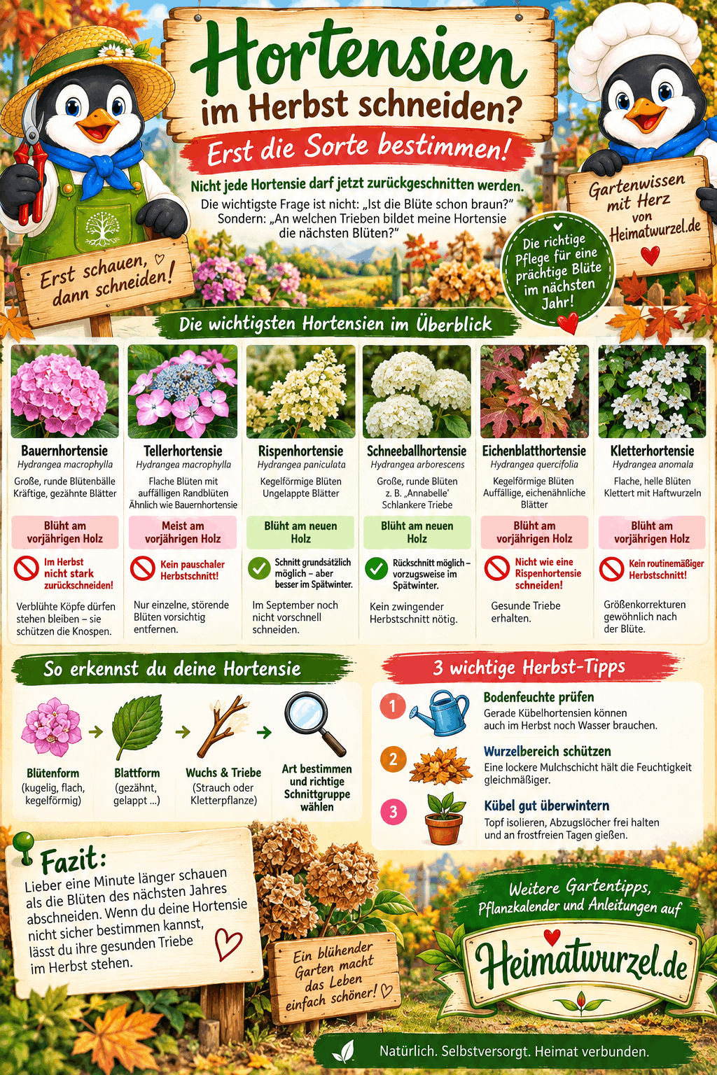 Hortensien im Herbst schneiden Infografik Hortensien im Herbst schneiden Infografik
