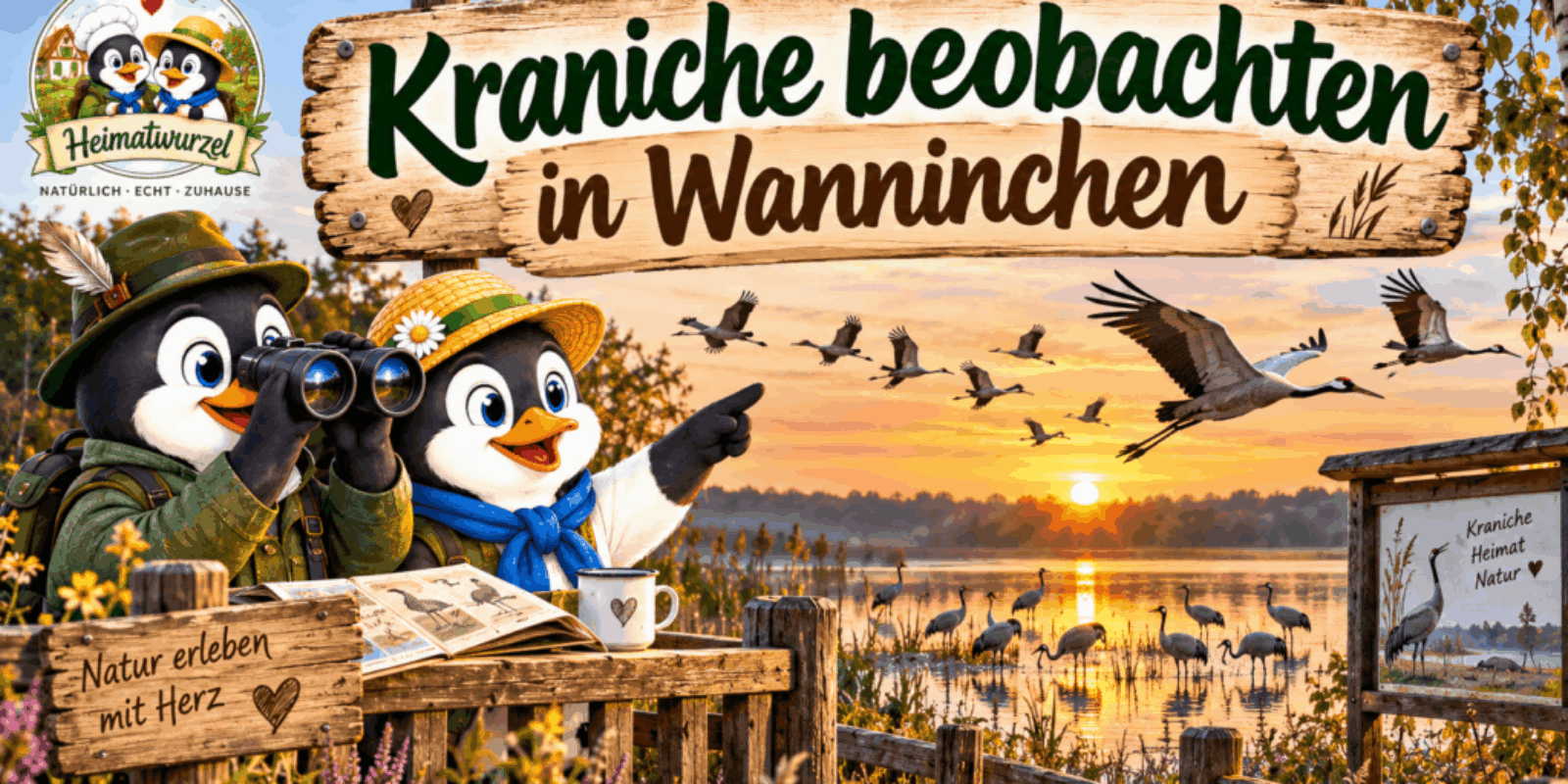 Kraniche beobachten in Wanninchen