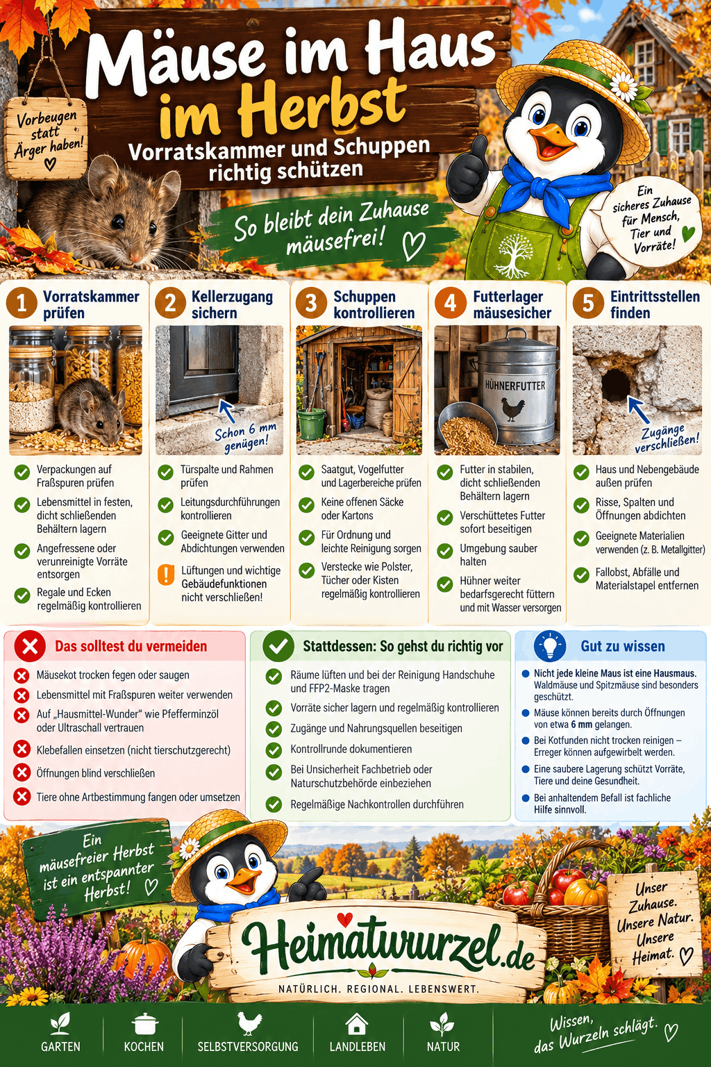 Mäuse im Haus im Herbst Infografik Mäuse im Haus im Herbst Infografik