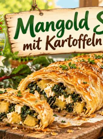 Mangold Strudel mit Kartoffeln und Feta
