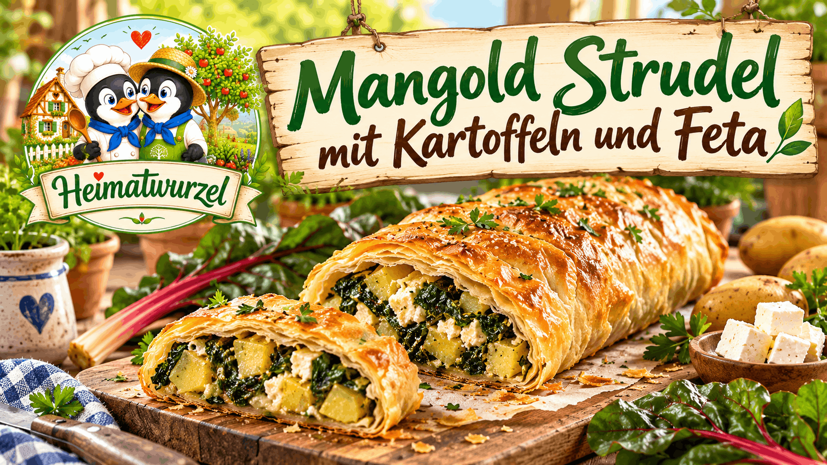 Mangold Strudel mit Kartoffeln und Feta Mangold Strudel mit Kartoffeln und Feta